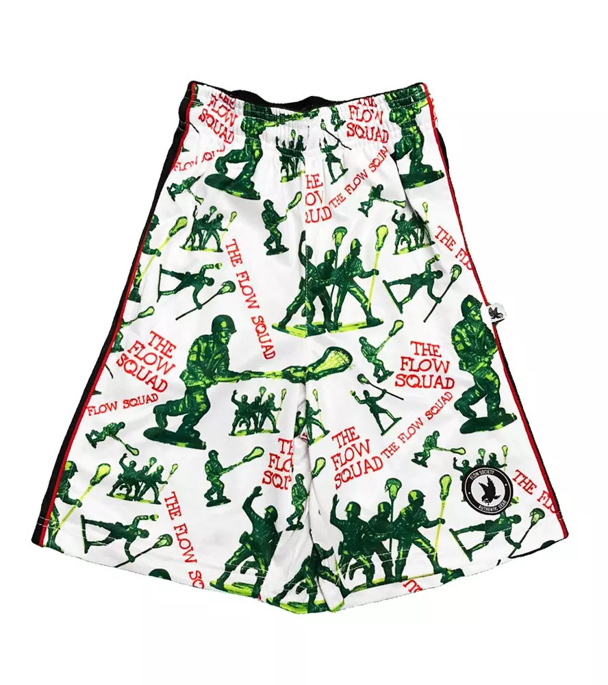Flow Society Big Boys' Flow Squad Attack Shorts - White/Green - WHITE/GREEN