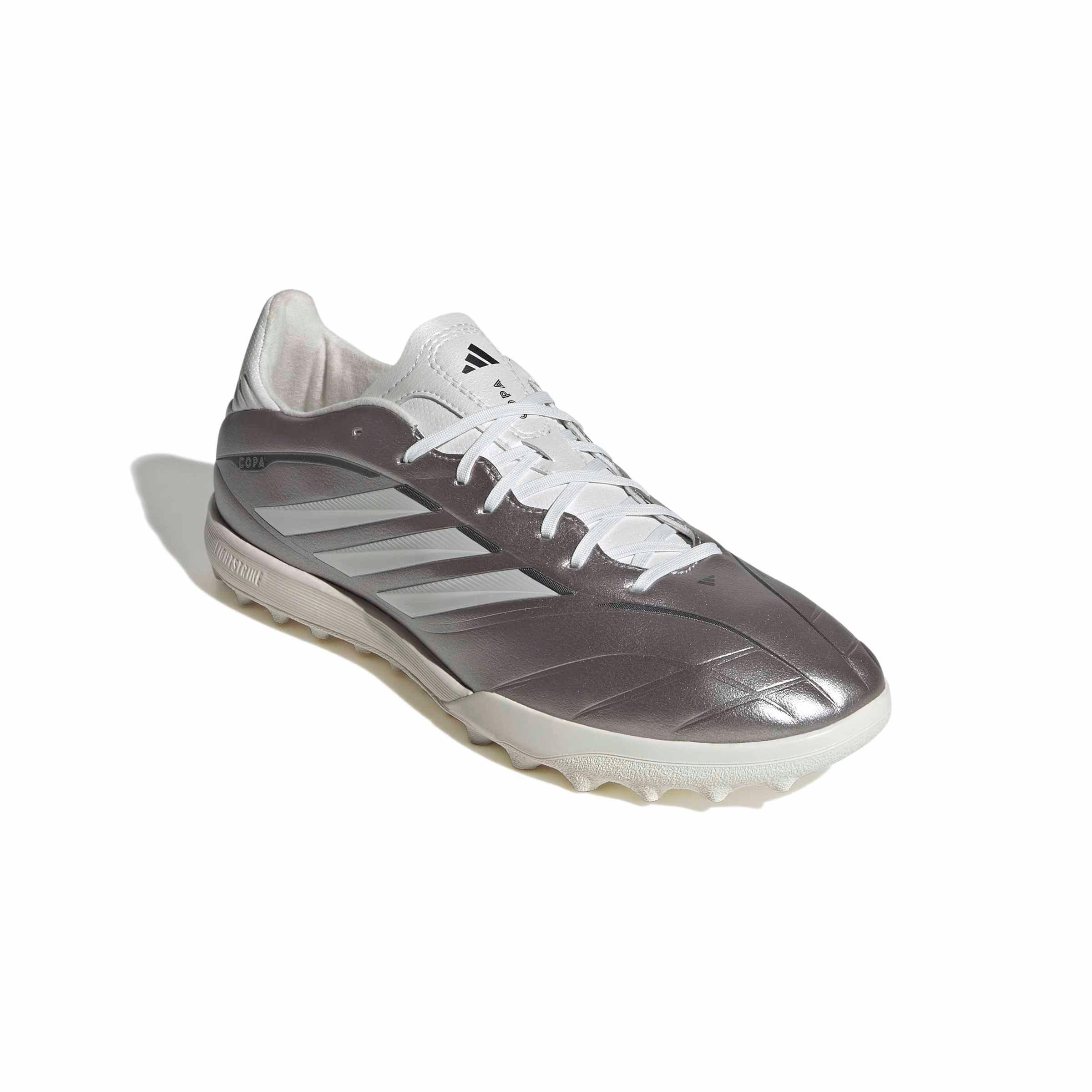 adidas Copa Pure IV League Turf "Taupe Metallic/Zero Metallic/Night Metallic" Men's Soccer Shoe - TAUPE/ZERO/NIGHT Thumbnail View 3