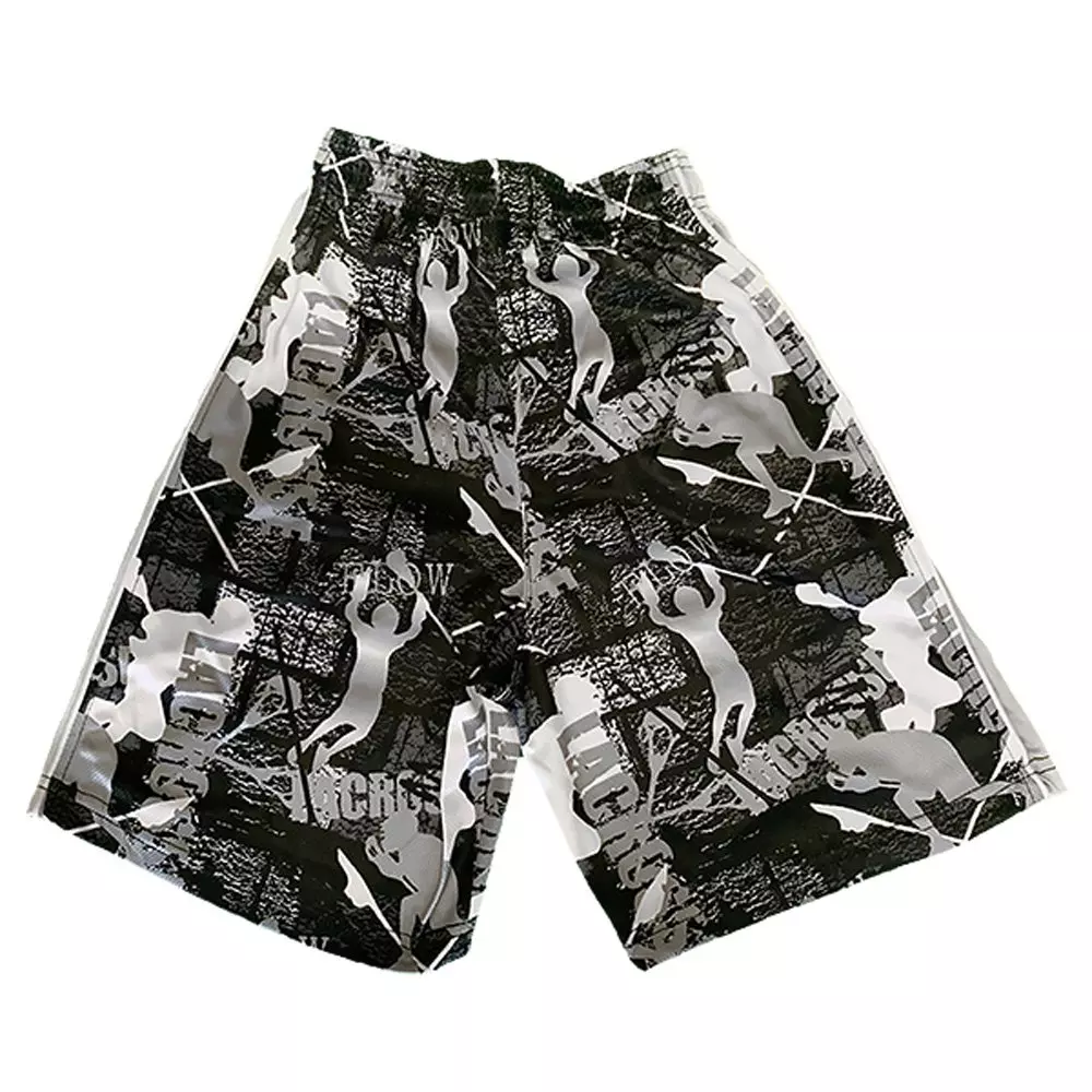 Flow Society Big Boys' Black/Silver Flow Lax Attack Shorts - BLACK/SILVER