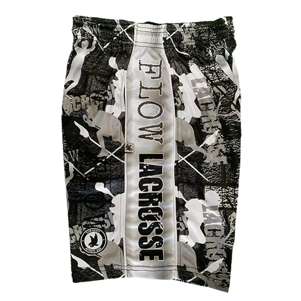 Flow Society Big Boys' Black/Silver Flow Lax Attack Shorts - BLACK/SILVER