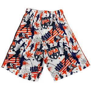 Flow Society Big Boys' Team USA Basketball Shorts -White/Red/Blue