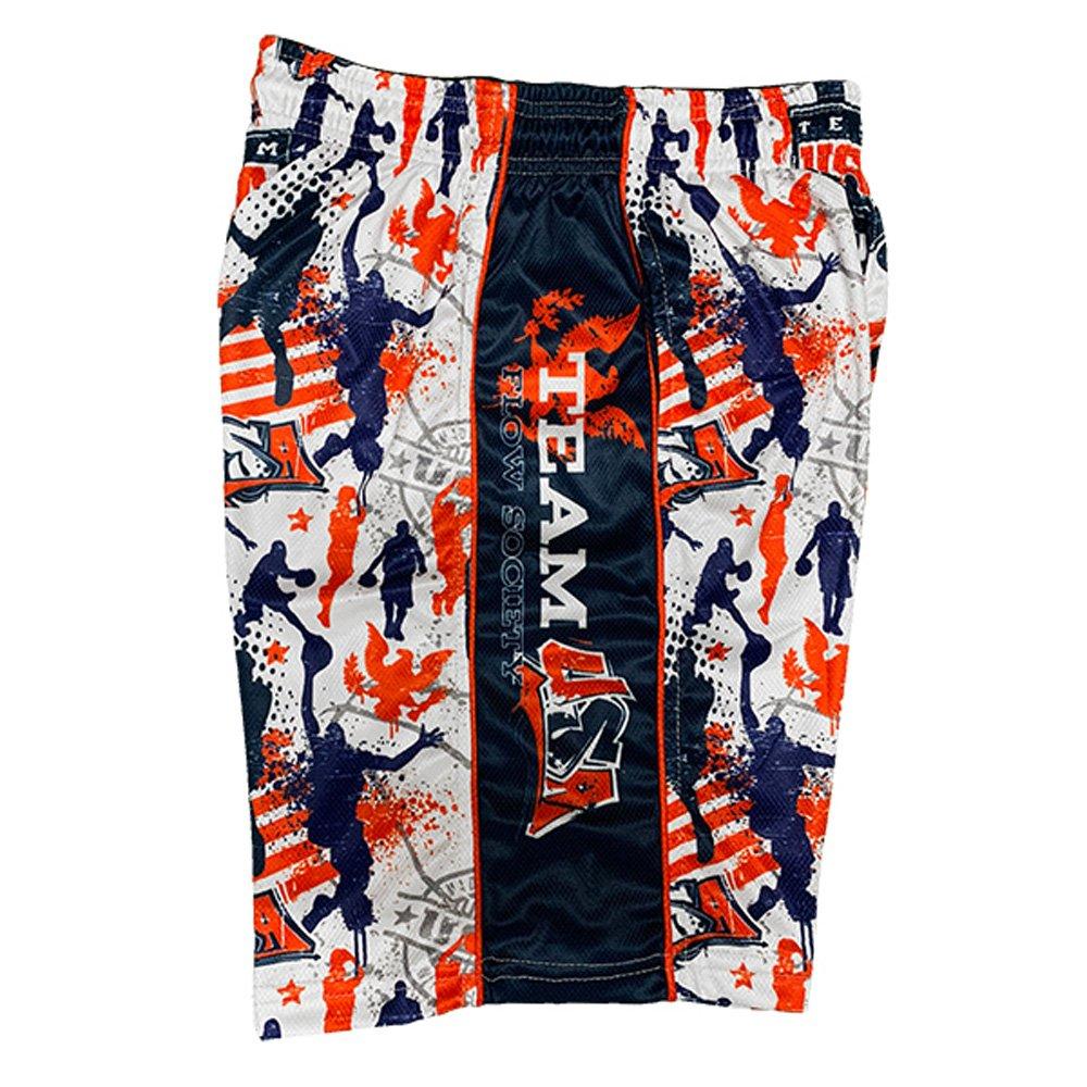 Flow Society Big Boys' Team USA Basketball Shorts - White/Red/Blue - WHITE/RED/BLUE Thumbnail View 3