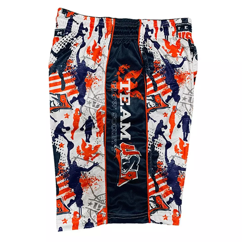 Flow Society Big Boys' Team USA Basketball Shorts - White/Red/Blue - WHITE/RED/BLUE