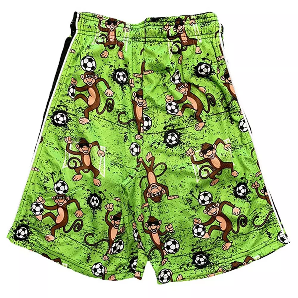 Flow Society Big Boys' Flow Soccer League Monkeys Attack Shorts -Green - GREEN