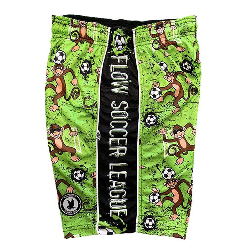 Flow Society Big Boys' Flow Soccer League Monkeys Attack Shorts - Green - GREEN Thumbnail View 3