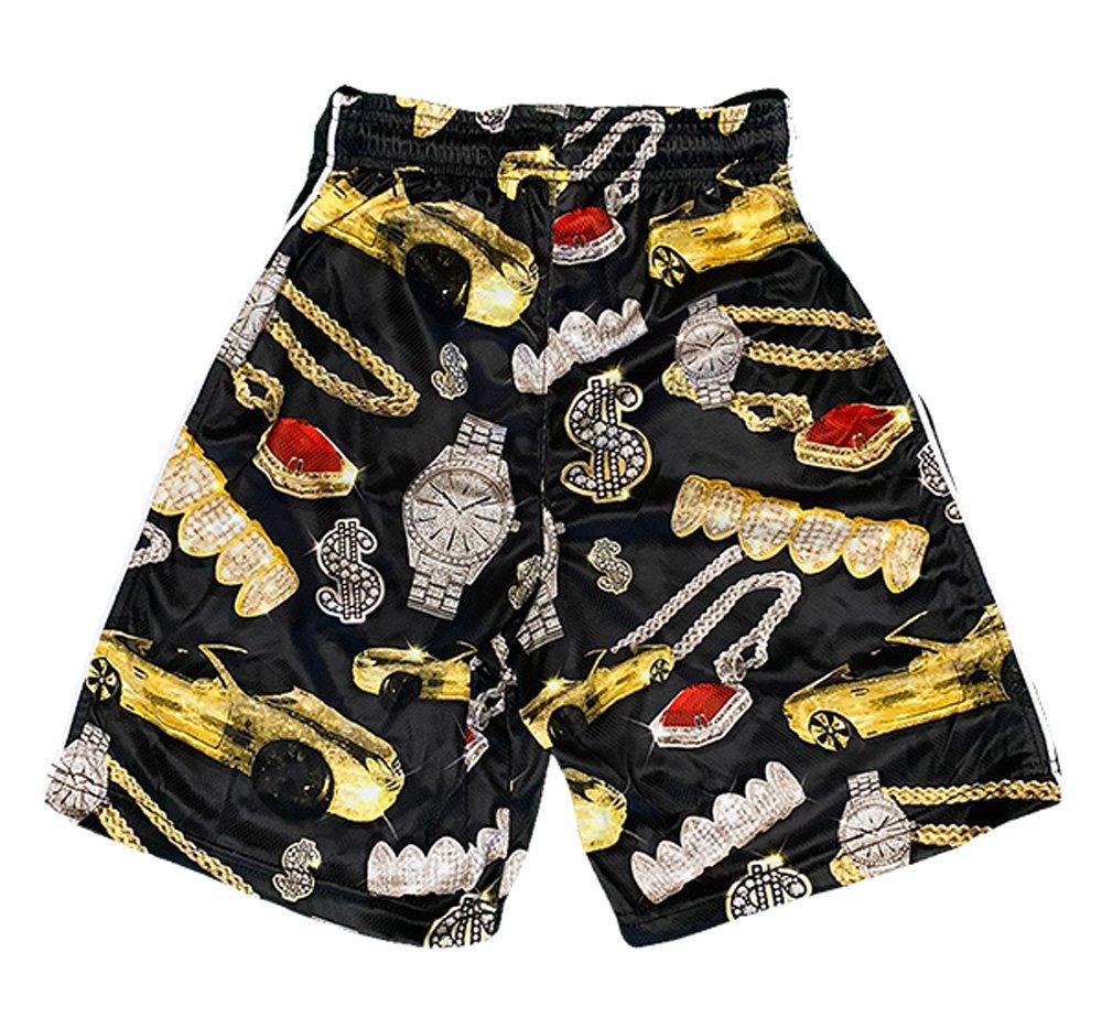 Flow Society Bling Society​ Big Boys' Black/Gold Attack Shorts