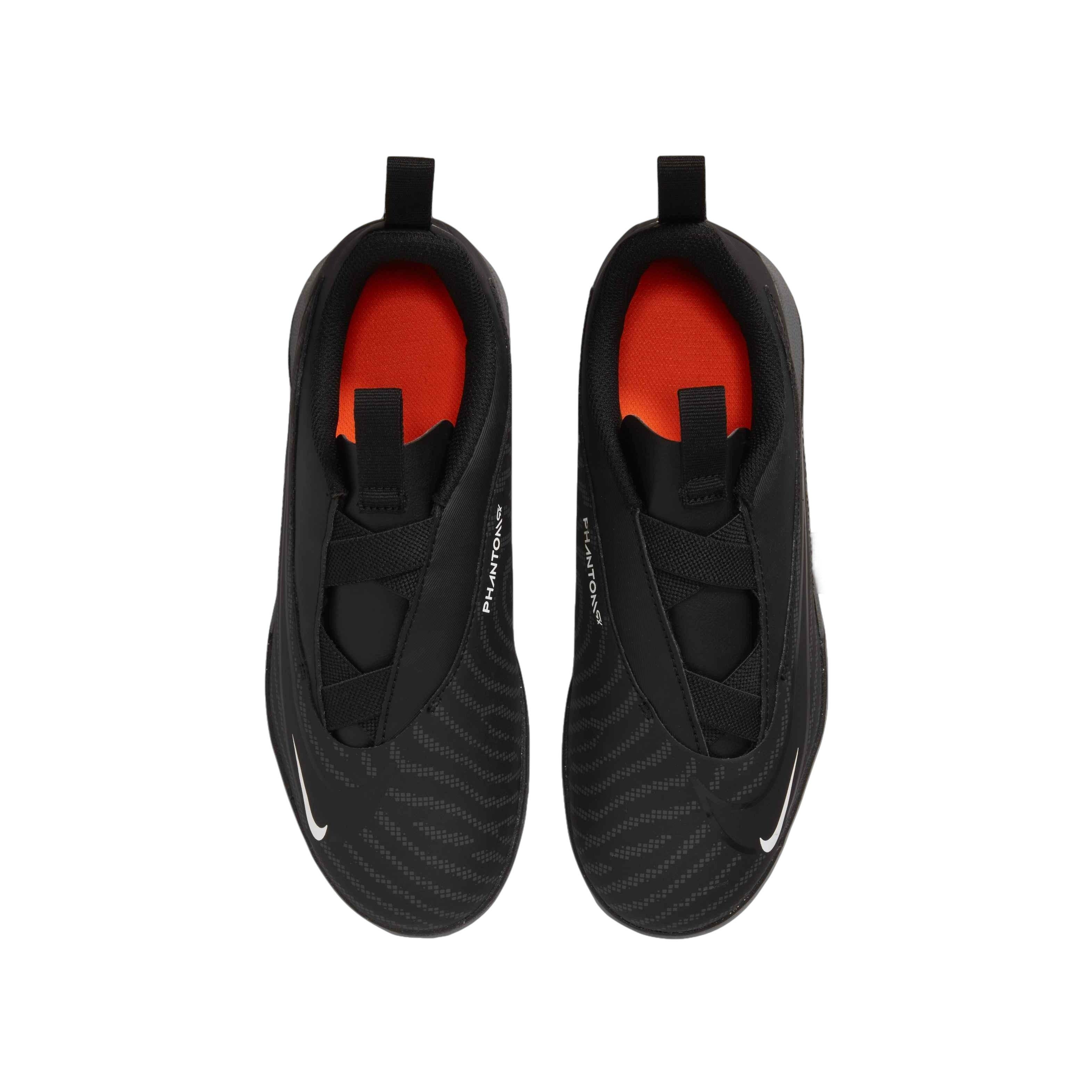 Nike Jr. Phantom GX Academy IC "Black/Summit White/Dark Smoke Grey" Grade School Kids' Cleat - BLACK/WHITE/DK GREY Thumbnail View 4