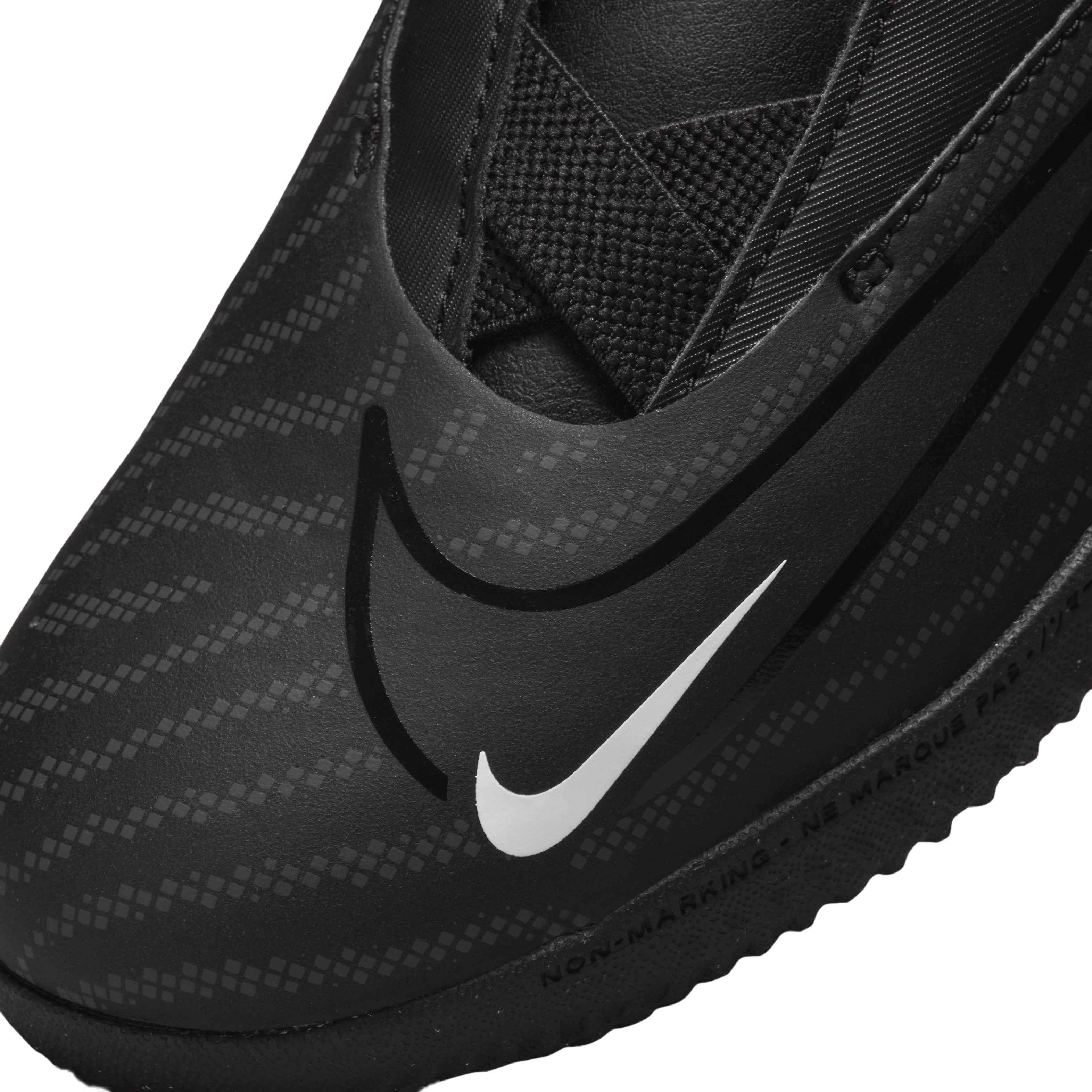 Nike Jr. Phantom GX Academy IC "Black/Summit White/Dark Smoke Grey" Grade School Kids' Cleat - BLACK/WHITE/DK GREY Thumbnail View 7