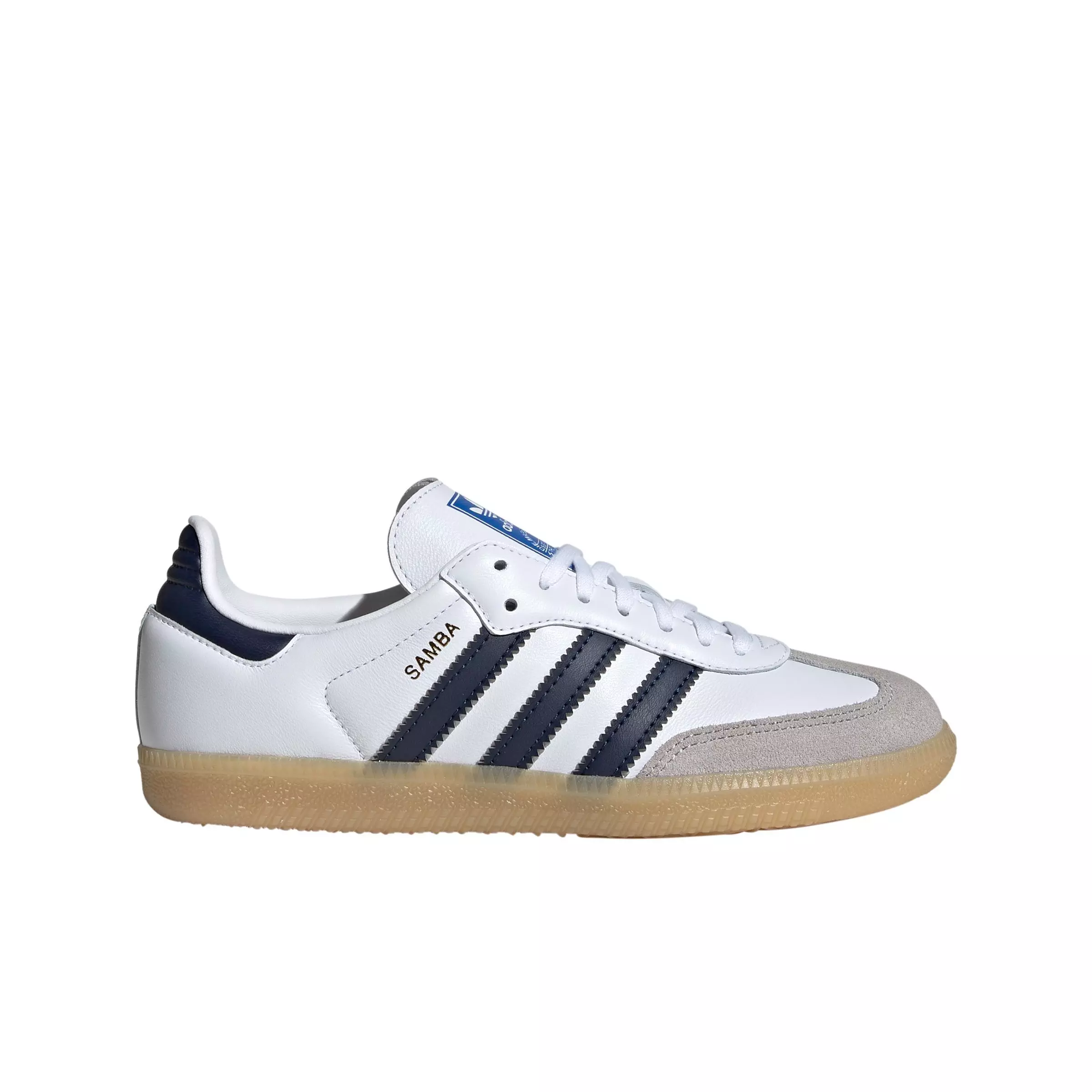 adidas Originals Samba OG "Ftwr White/Collegiate Navy/Gum 3" Grade School Boys' Shoe - WHITE/NAVY/GUM