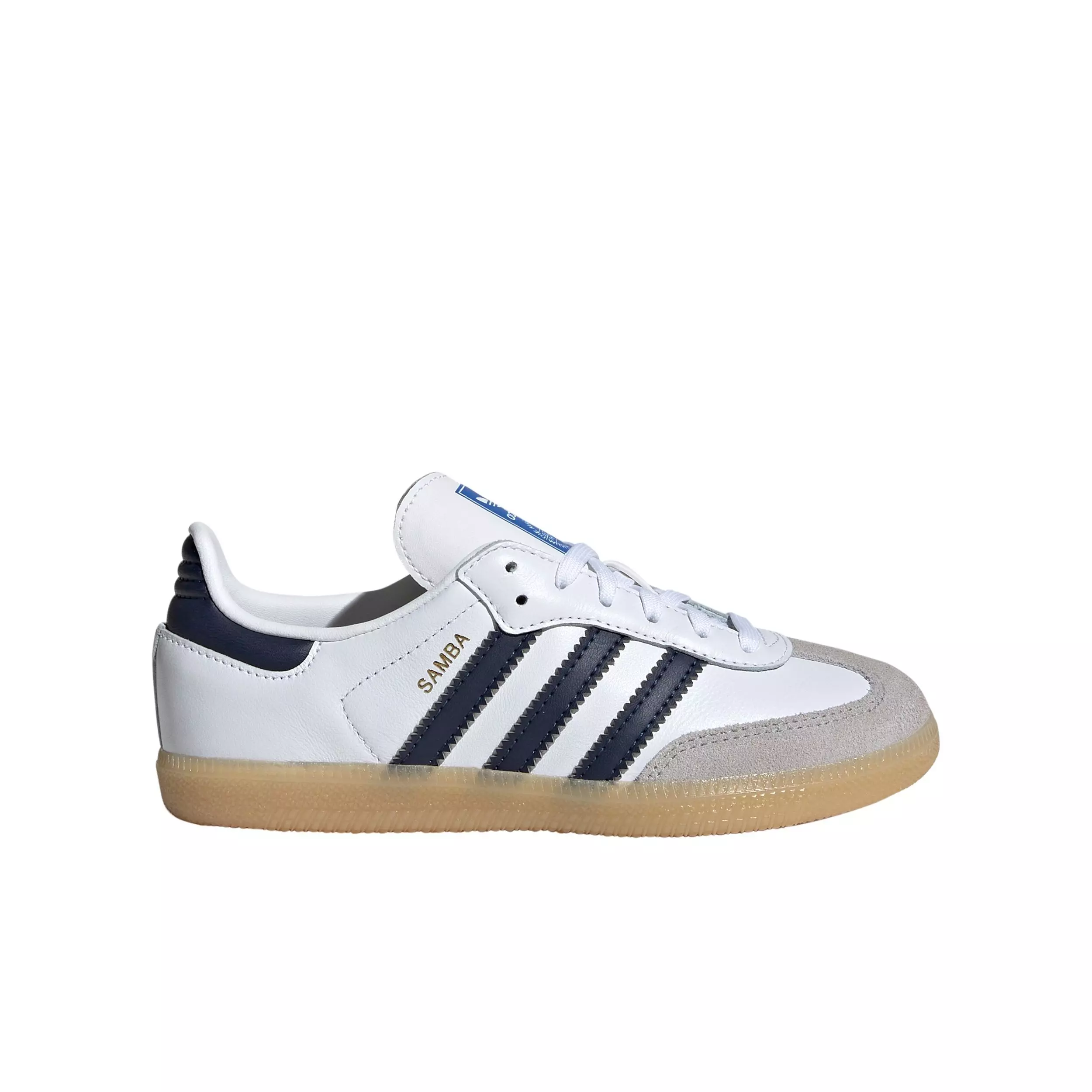 adidas Originals Samba OG "Ftwr White/Collegiate Navy/Gum 3" Preschool Boys' Shoe - WHITE/NAVY/GUM