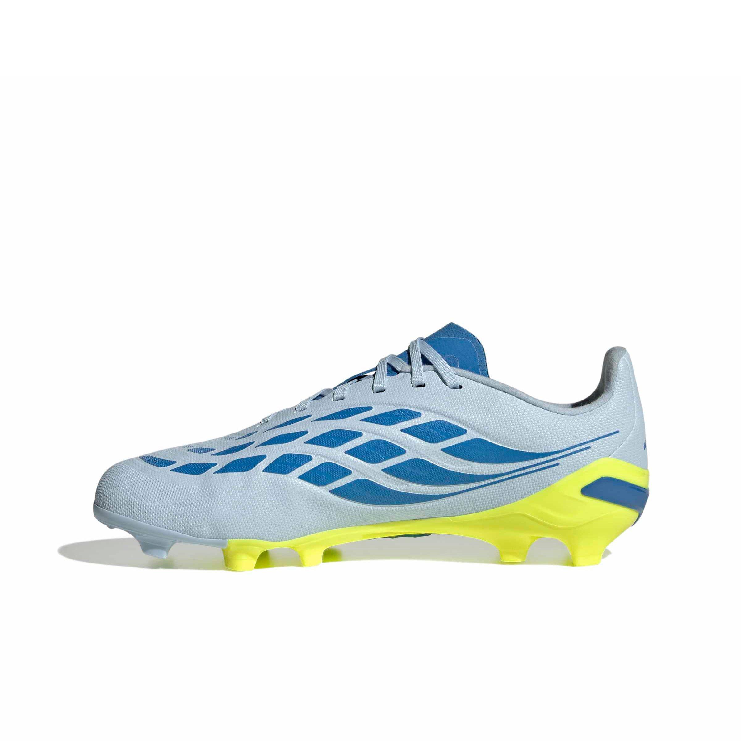 adidas Predator League FG "Crystal Sky/Ray Blue/Team Solar Yellow 2" Grade School Kids' Soccer Cleat - SKY/BLUE/YELLOW Thumbnail View 2
