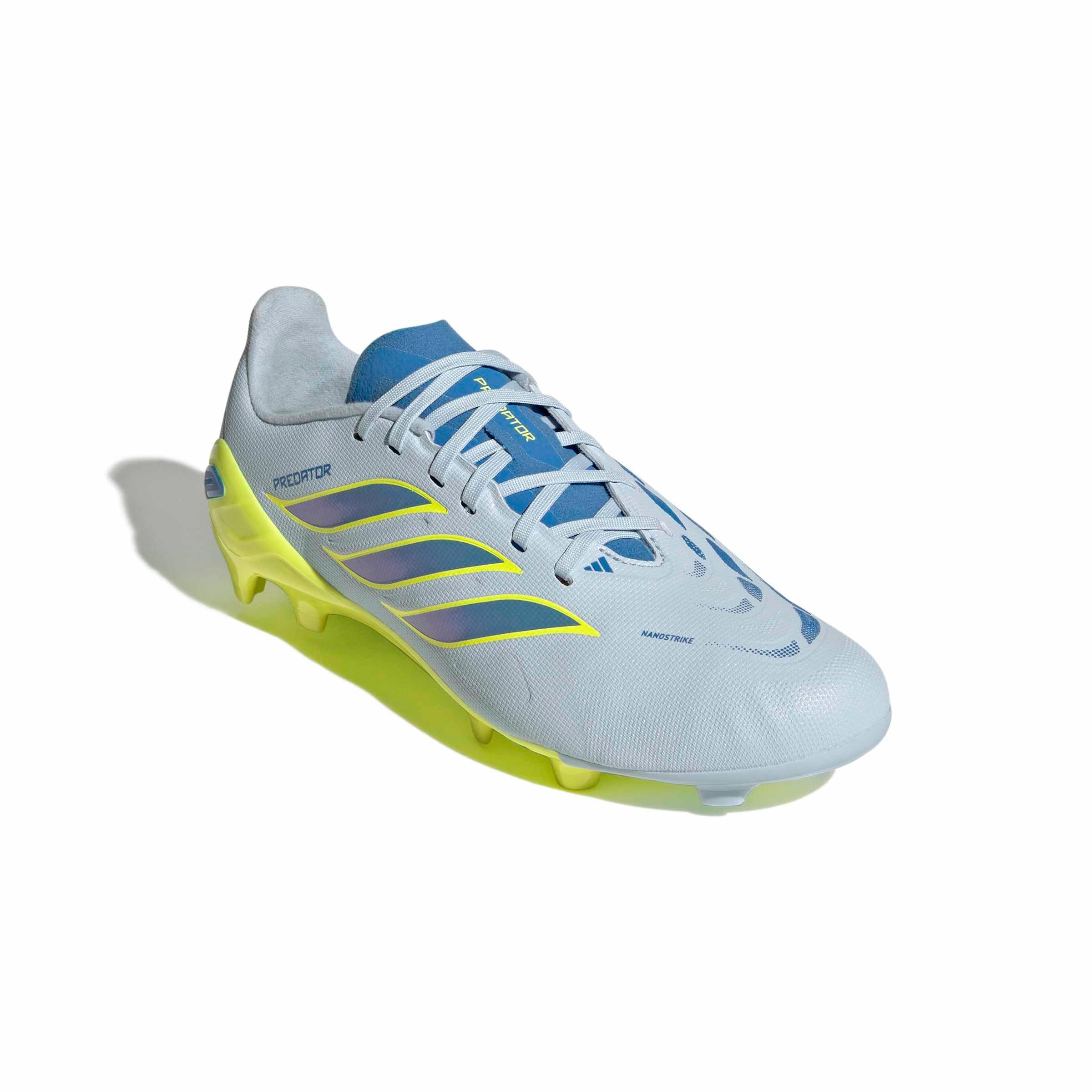 adidas Predator League FG "Crystal Sky/Ray Blue/Team Solar Yellow 2" Grade School Kids' Soccer Cleat - SKY/BLUE/YELLOW Thumbnail View 3