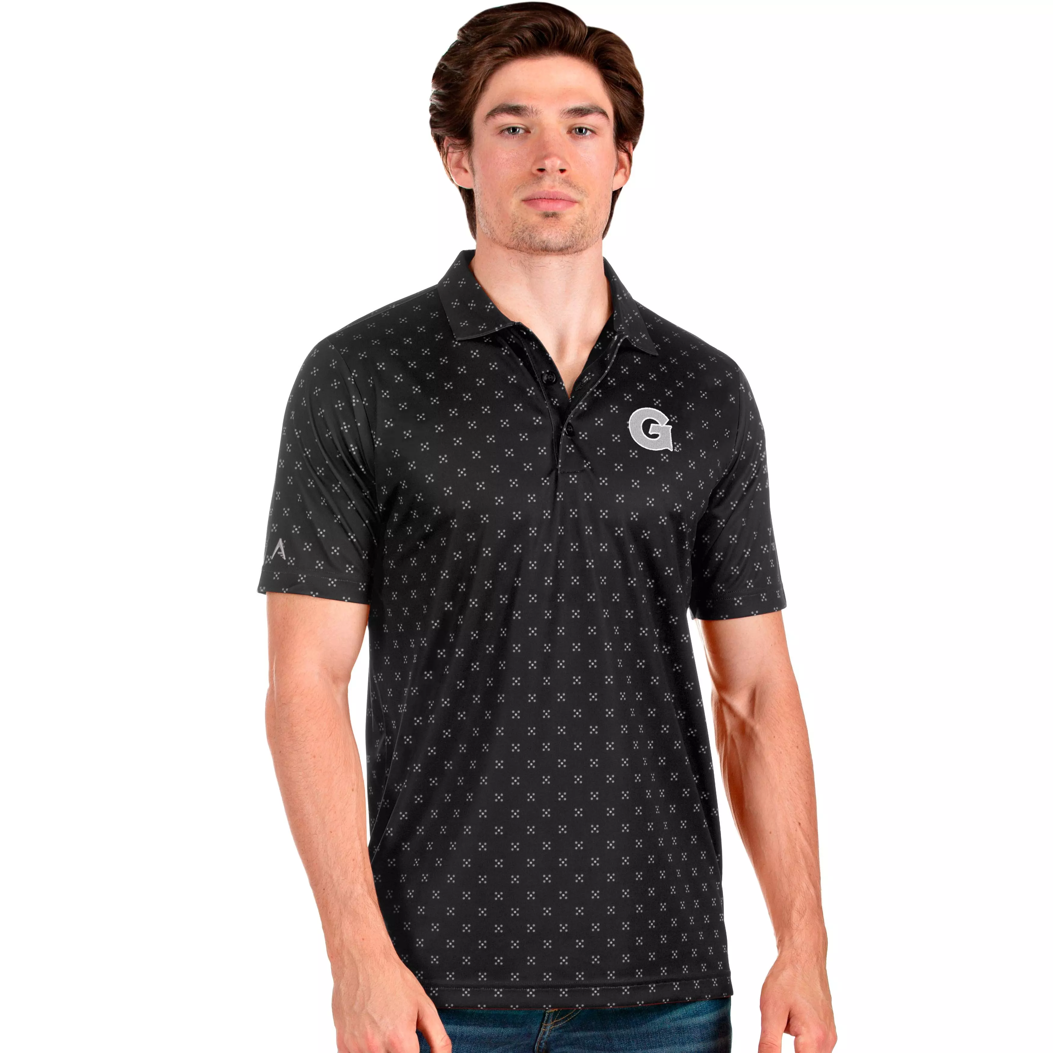 Antigua Men's Georgetown Hoyas Spark Polo - BLACK/MULTI