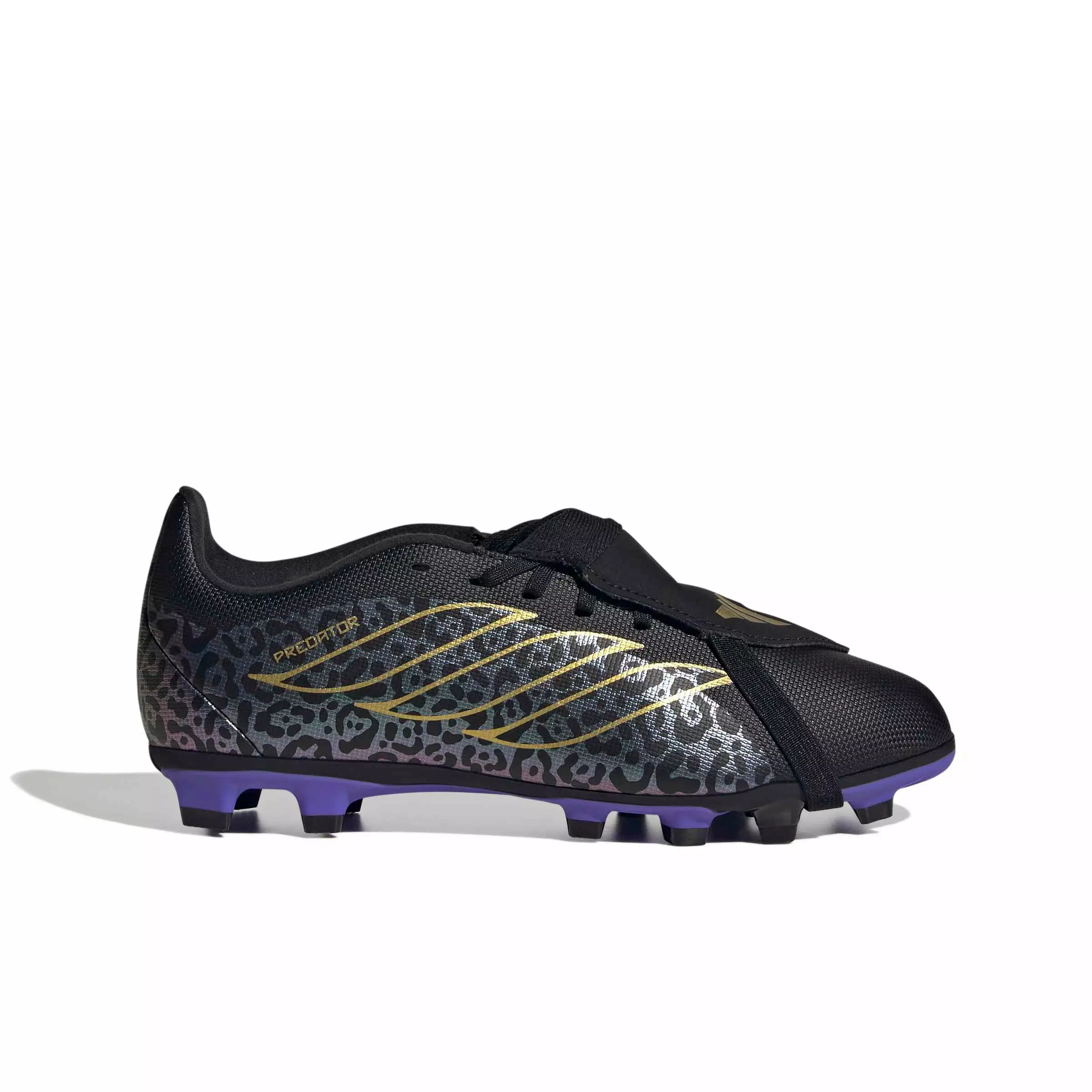 adidas Predator Club FOTEL FG "Core Black/Gold Metallic/Core Black" Grade School Kids' Soccer Cleat - BLACK/GOLD/BLACK