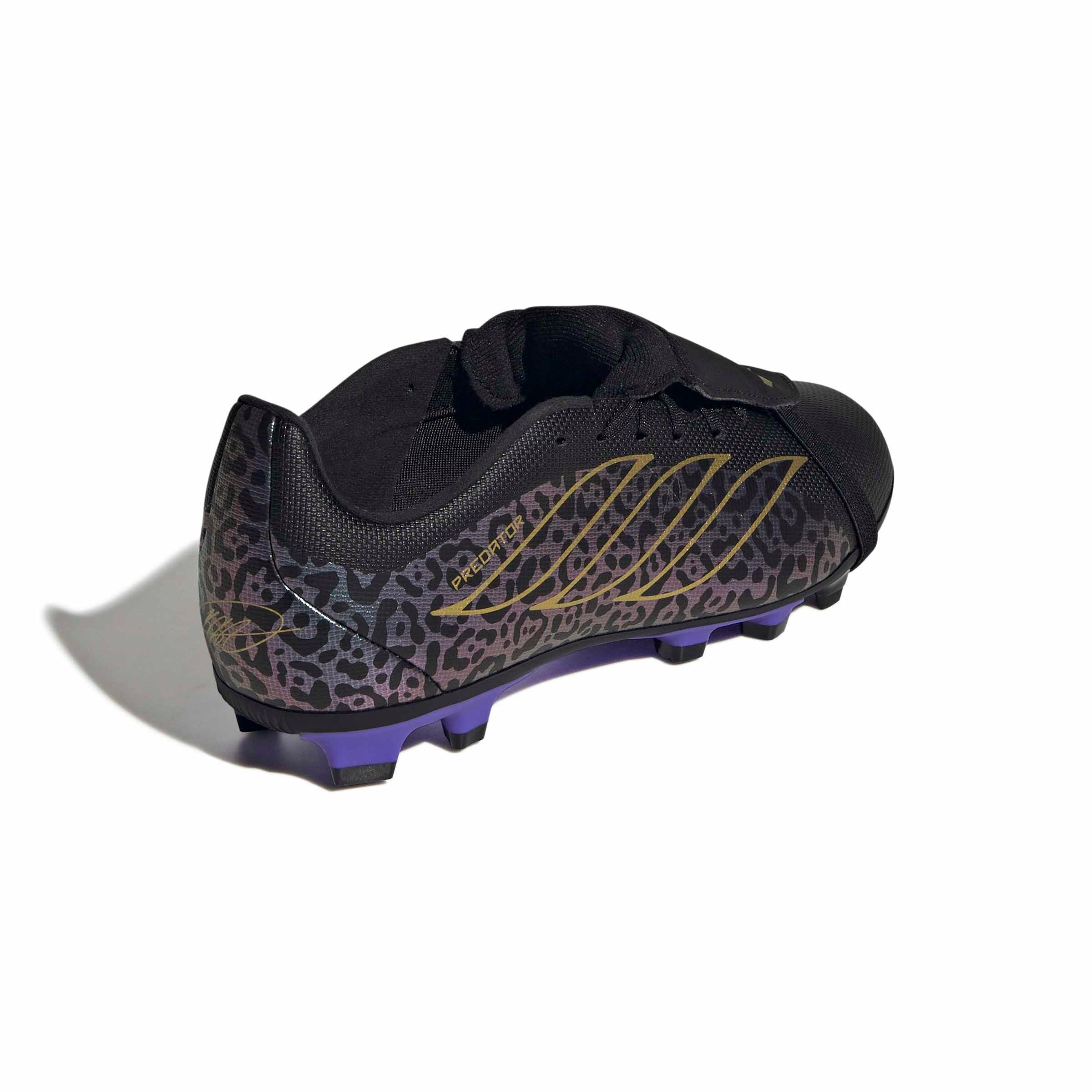 adidas Predator Club FOTEL FG "Core Black/Gold Metallic/Core Black" Grade School Kids' Soccer Cleat - BLACK/GOLD/BLACK Thumbnail View 4