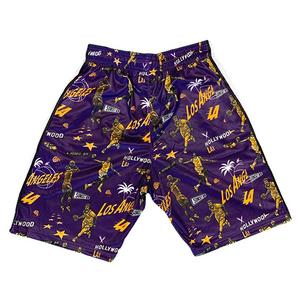 Flow Society Big Boys' LA Basketball Flow Shorts -Purple/Yellow