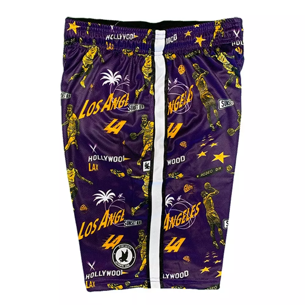 Flow Society Big Boys' LA Basketball Flow Shorts -Purple/Yellow - PURPLE/YELLOW