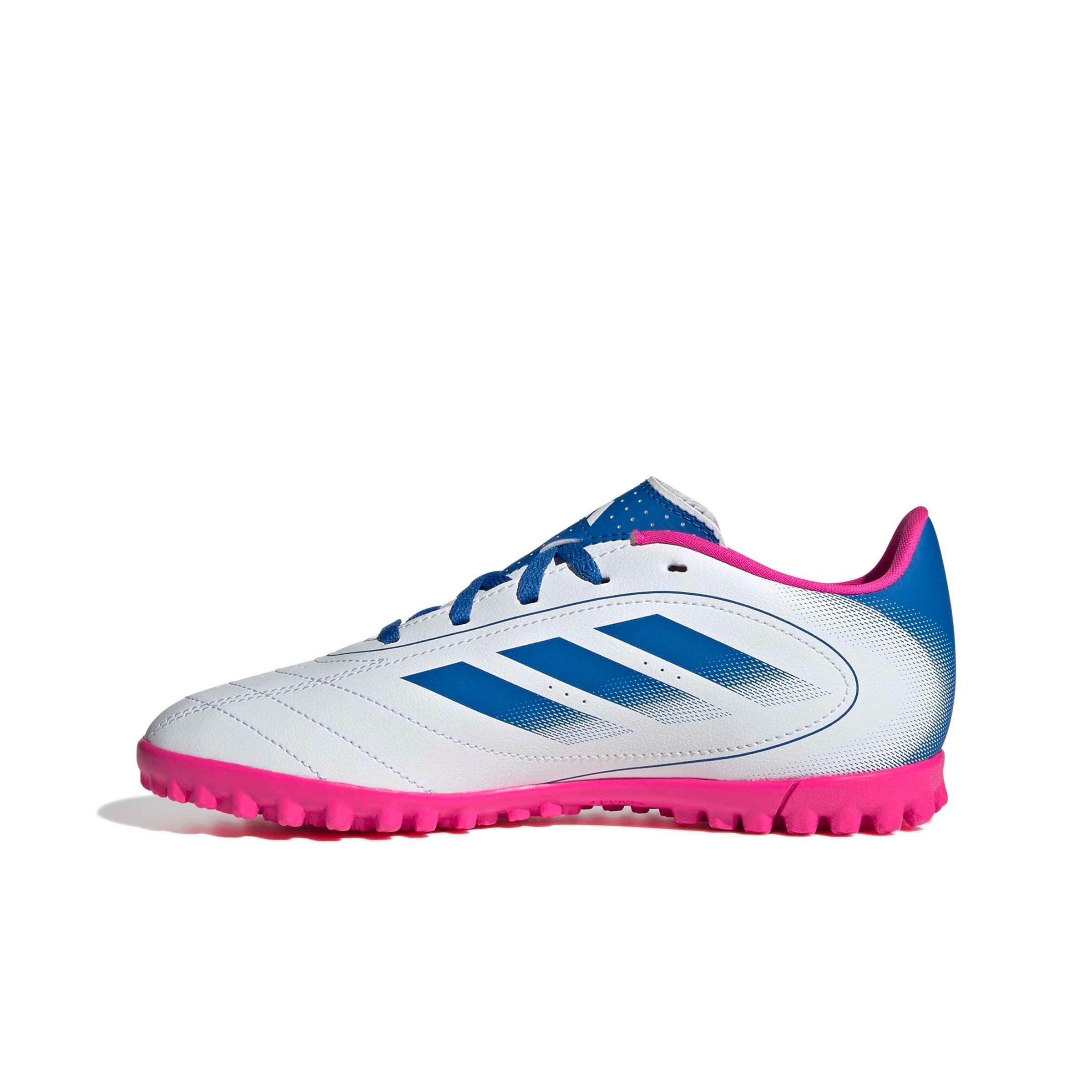 adidas Goletto IX Turf "Ftwr White/Bright Royal/Team Shock Pink 2" Grade School Kids' Soccer Shoe - WHITE/ROYAL/PINK Thumbnail View 2