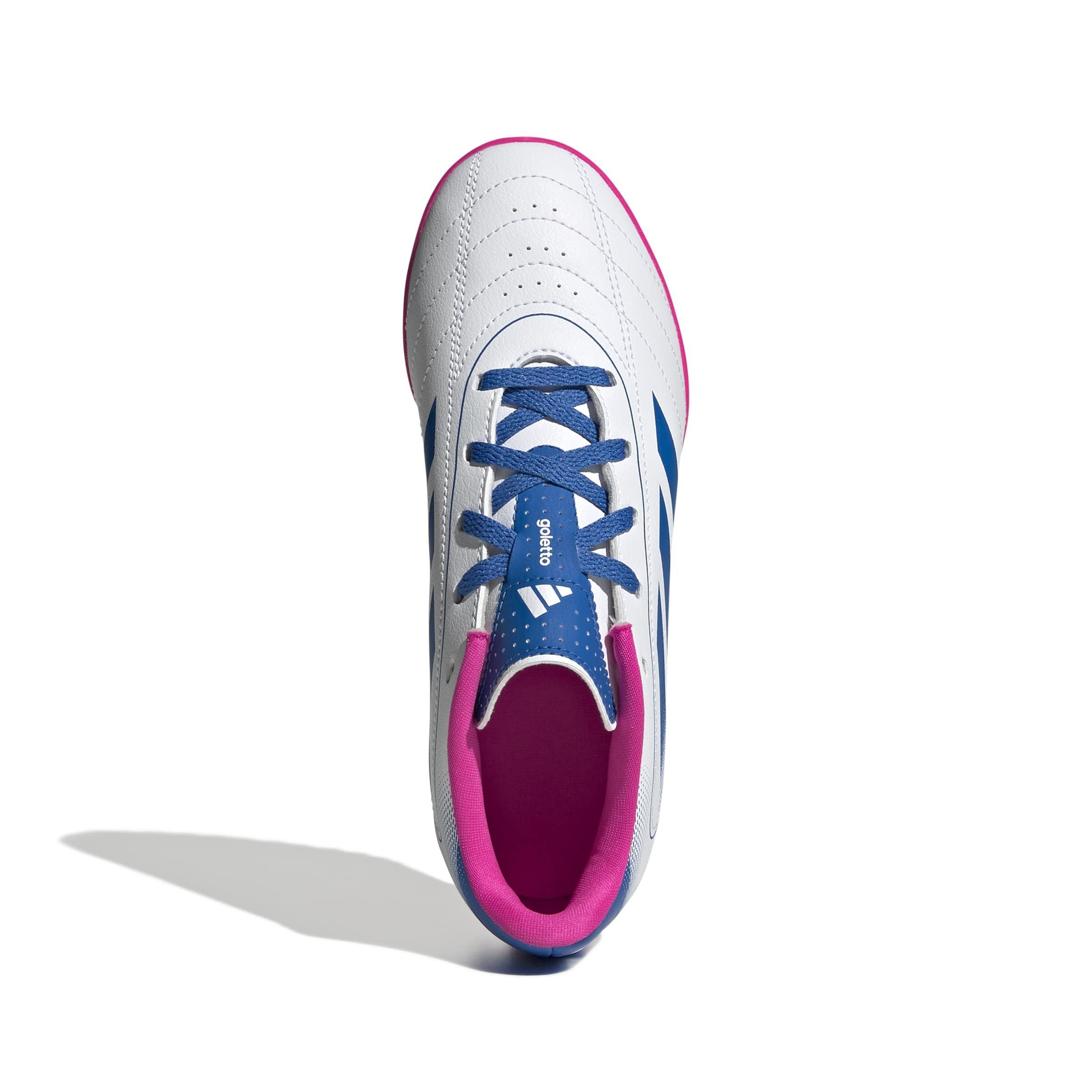 adidas Goletto IX Turf "Ftwr White/Bright Royal/Team Shock Pink 2" Grade School Kids' Soccer Shoe - WHITE/ROYAL/PINK Thumbnail View 5