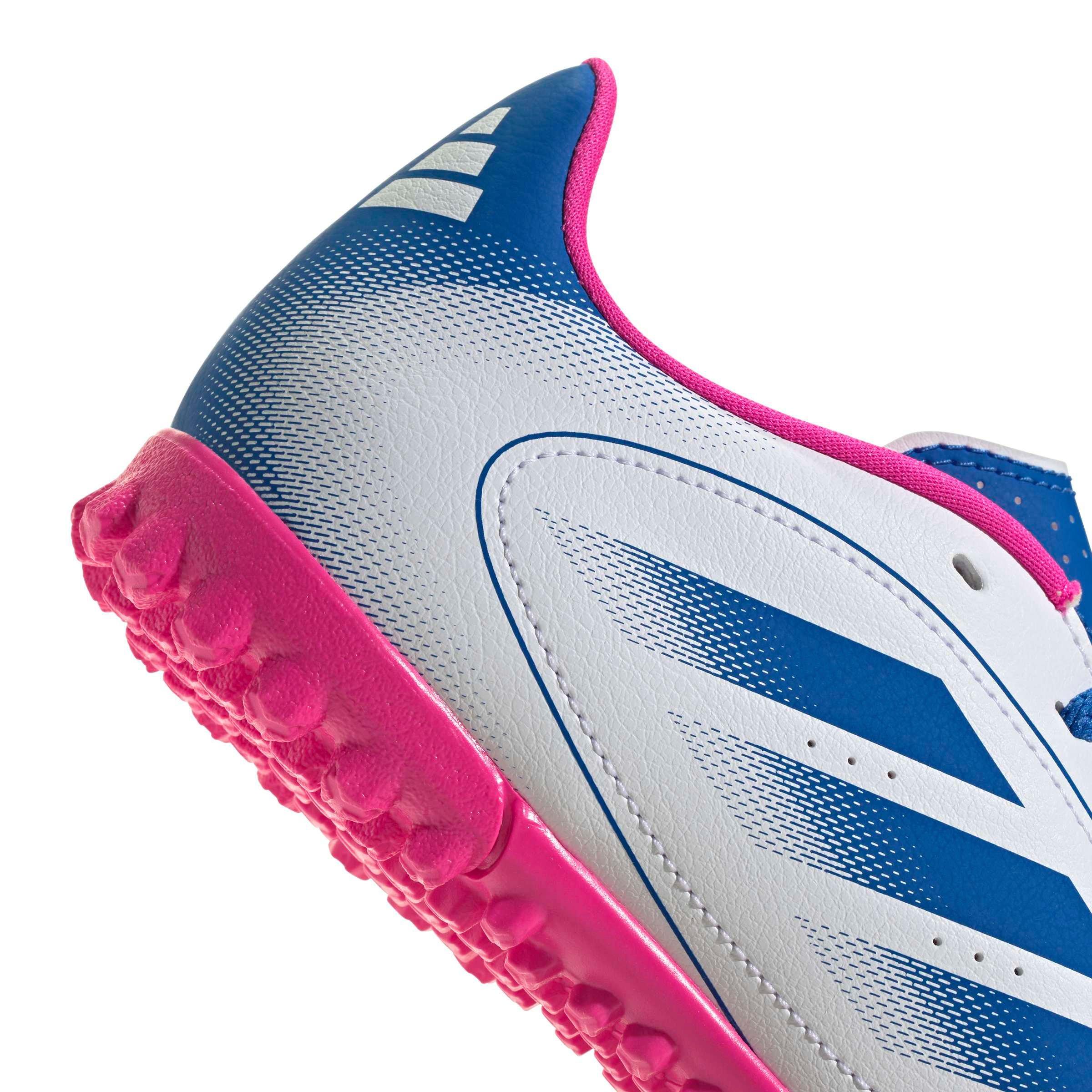 adidas Goletto IX Turf "Ftwr White/Bright Royal/Team Shock Pink 2" Grade School Kids' Soccer Shoe - WHITE/ROYAL/PINK Thumbnail View 8