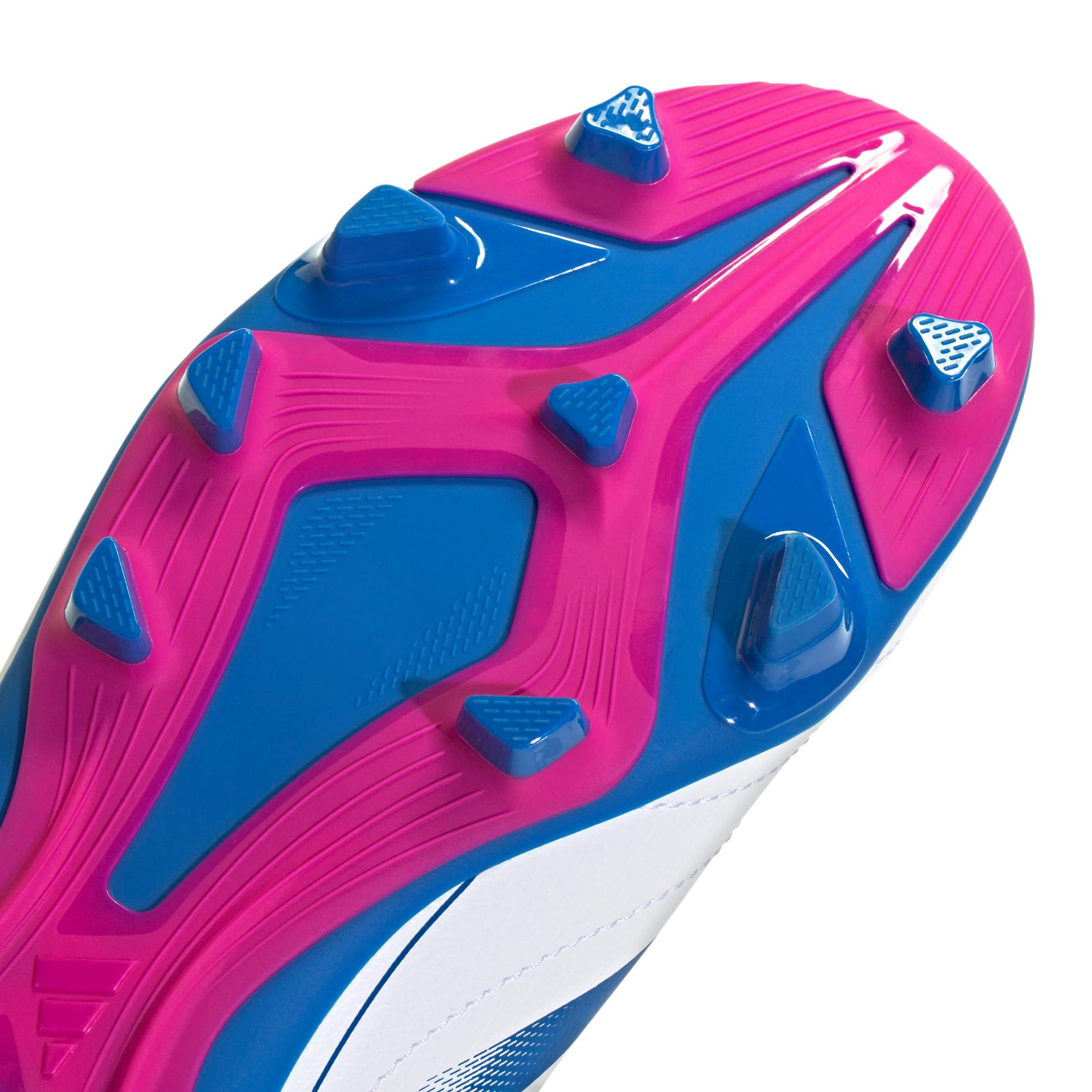 adidas Goletto IX Laceless FG Grade School Kids' "Ftwr White/Bright Royal/Shock Pink 2" Soccer Cleat