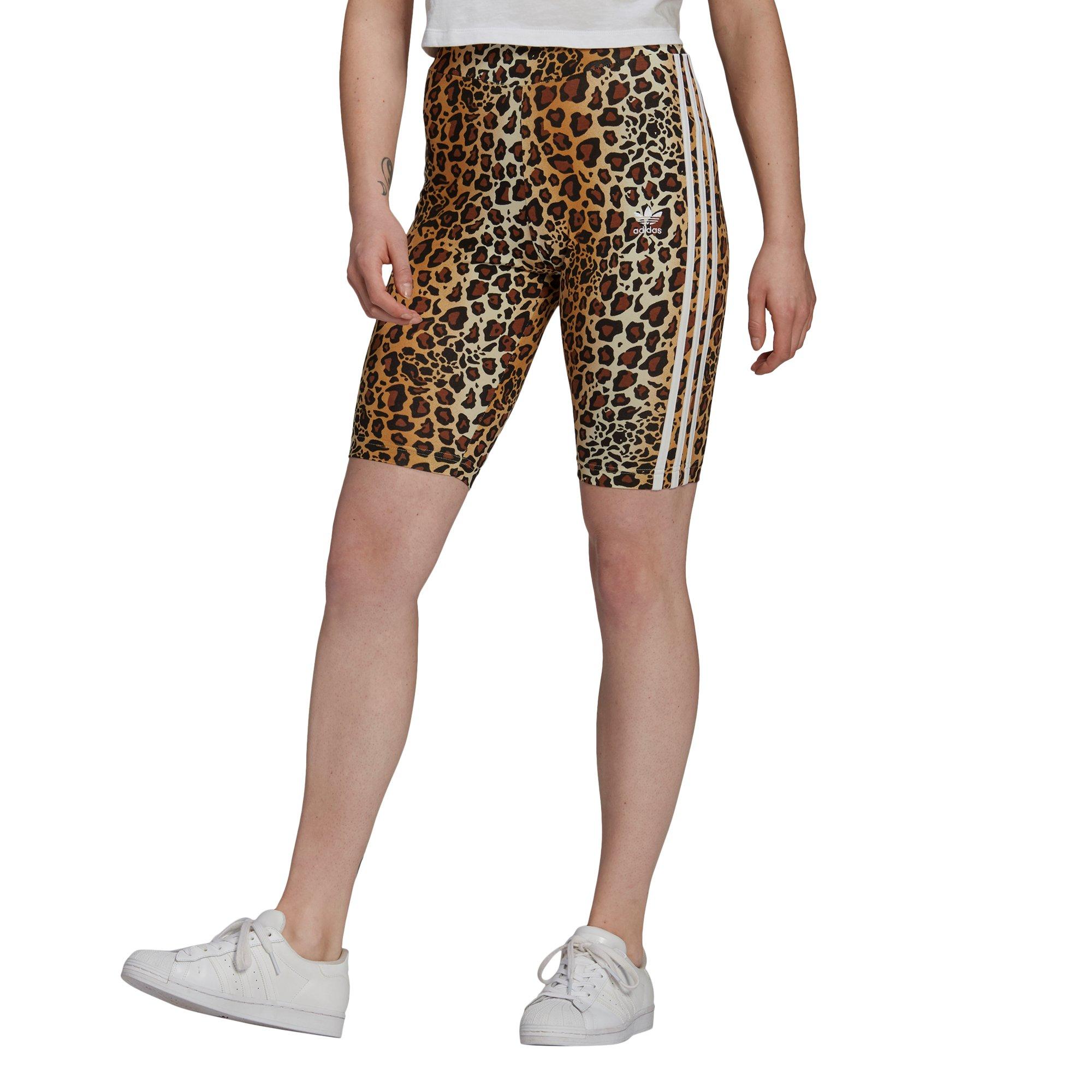 black and white cheetah biker shorts