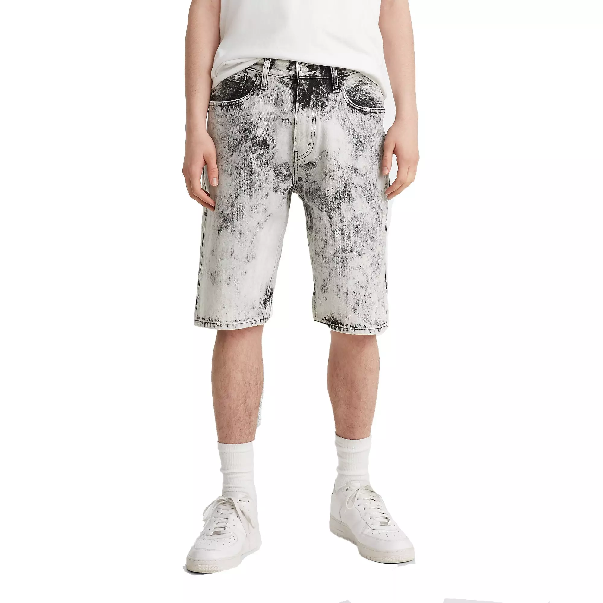 Levi's Men's 569 Loose Straight Fit Blizzard Denim Short - BLACK