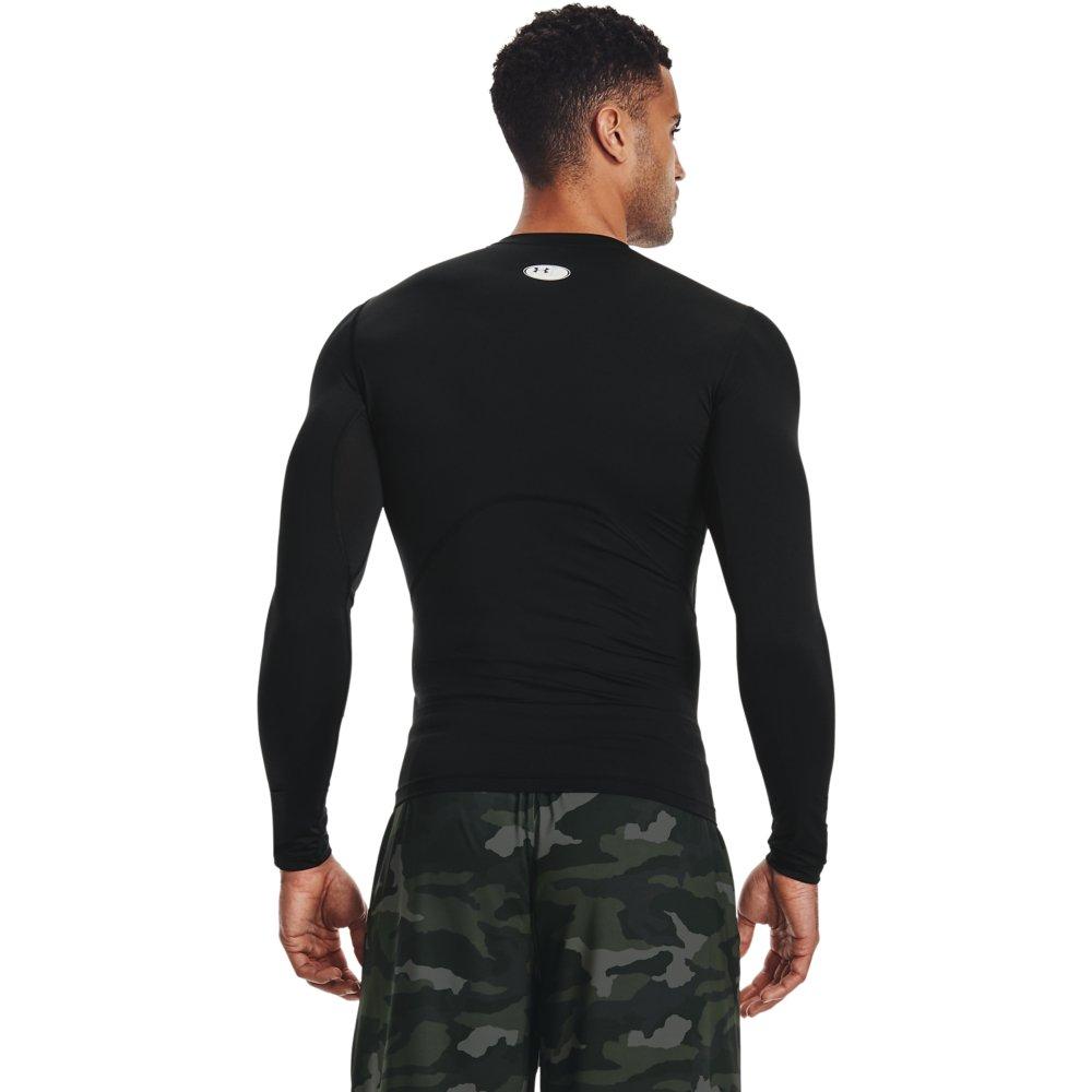 Under Armour HeatGear Mens Compression Top Black Long Sleeve Base Layer UPF30+ 