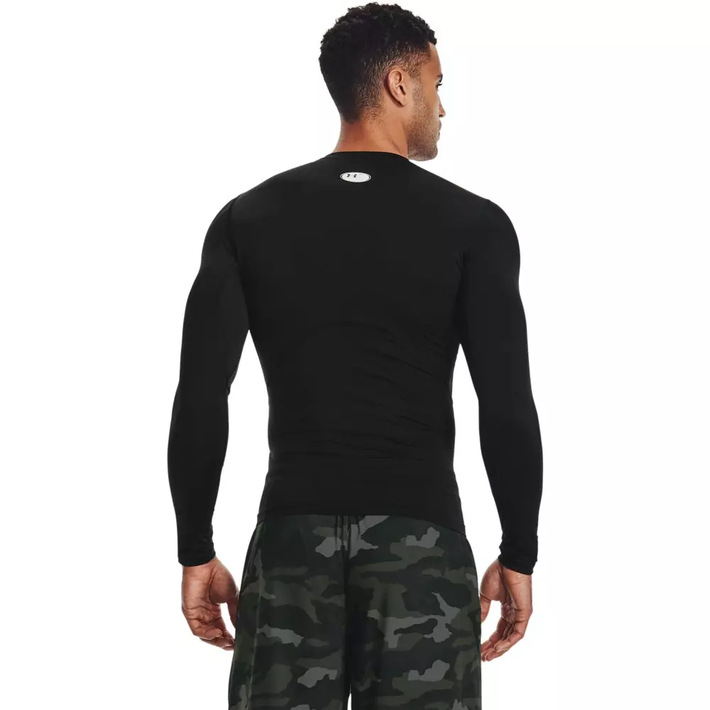 Under Armour Men's "Black" HeatGear Long-Sleeve Compression Shirt - BLACK