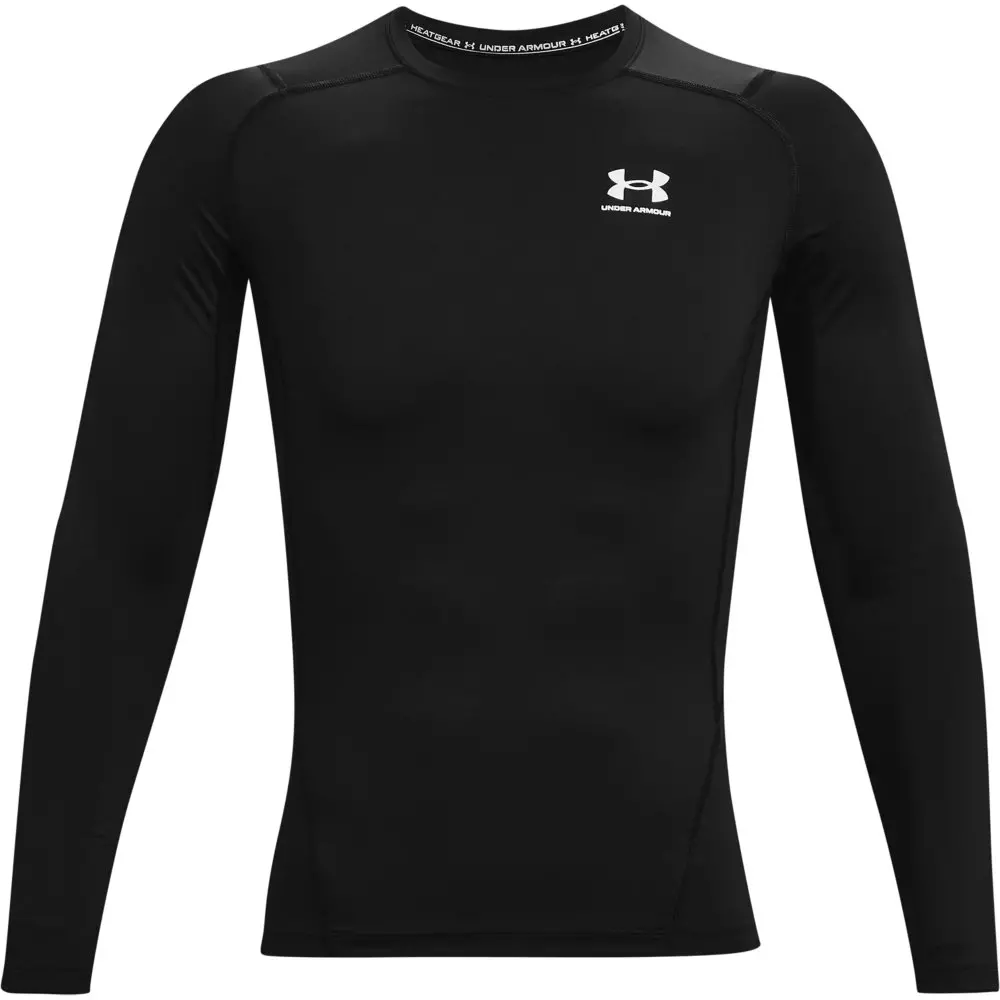 Under Armour Men's "Black" HeatGear Long-Sleeve Compression Shirt - BLACK