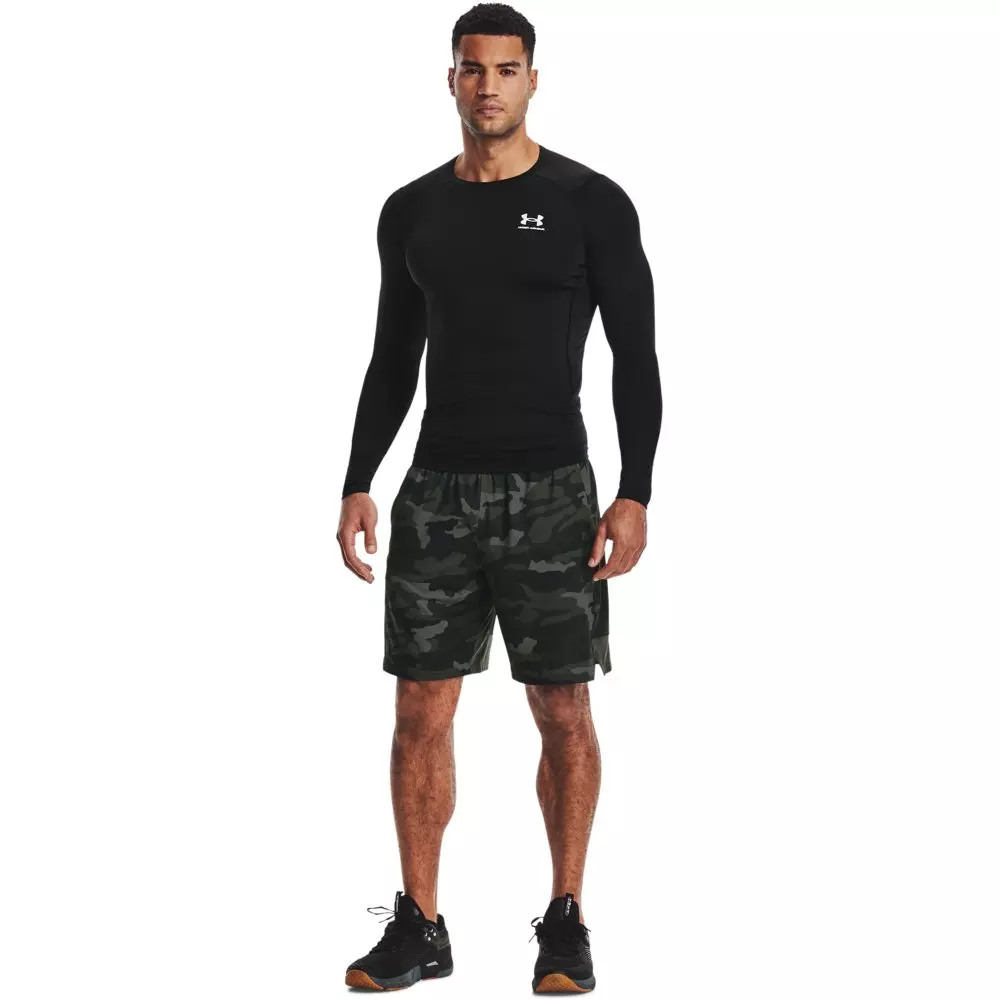 Under Armour Men's "Black" HeatGear Long-Sleeve Compression Shirt - BLACK