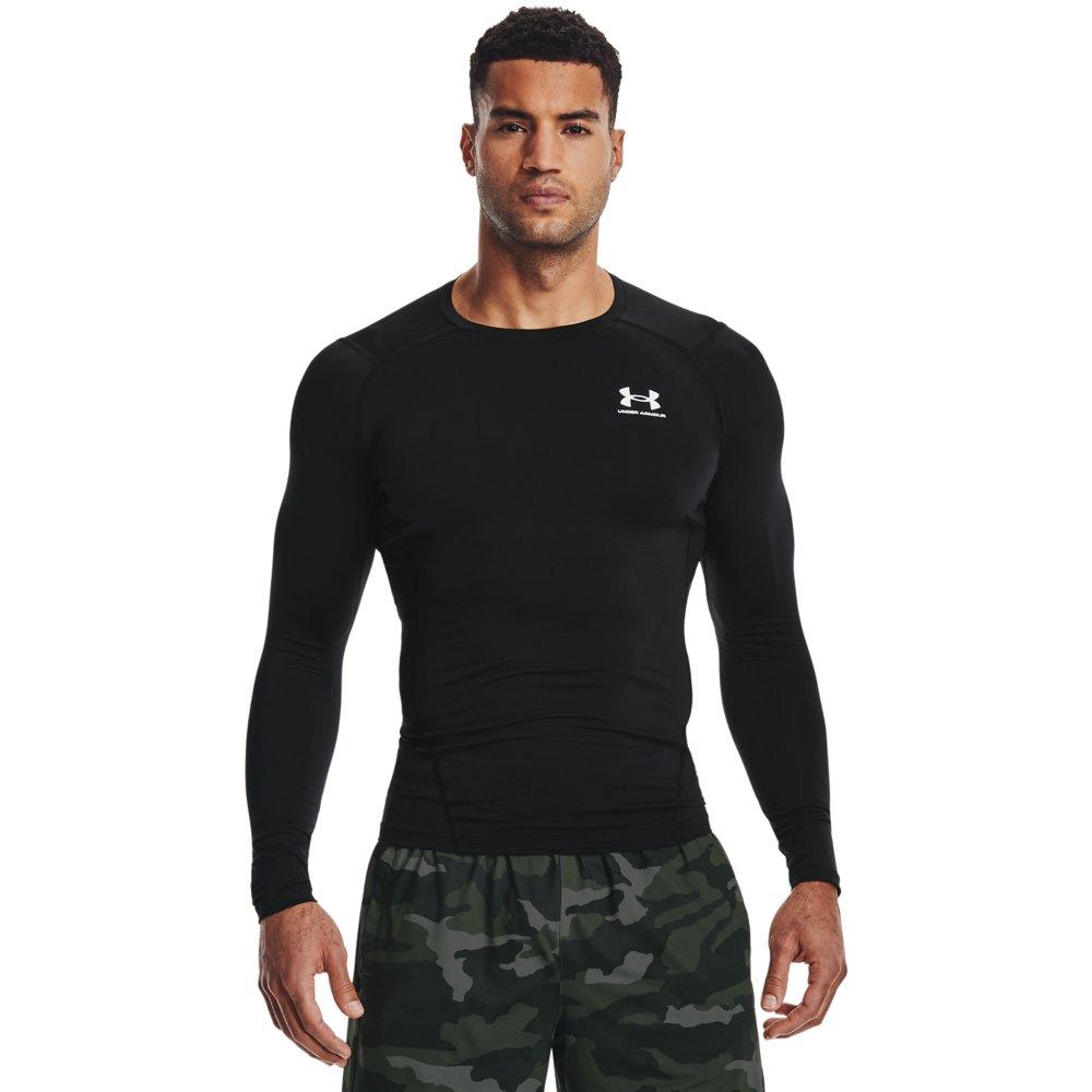 Under Armour Men's "Black" HeatGear Long-Sleeve Compression Shirt - BLACK Thumbnail View 1