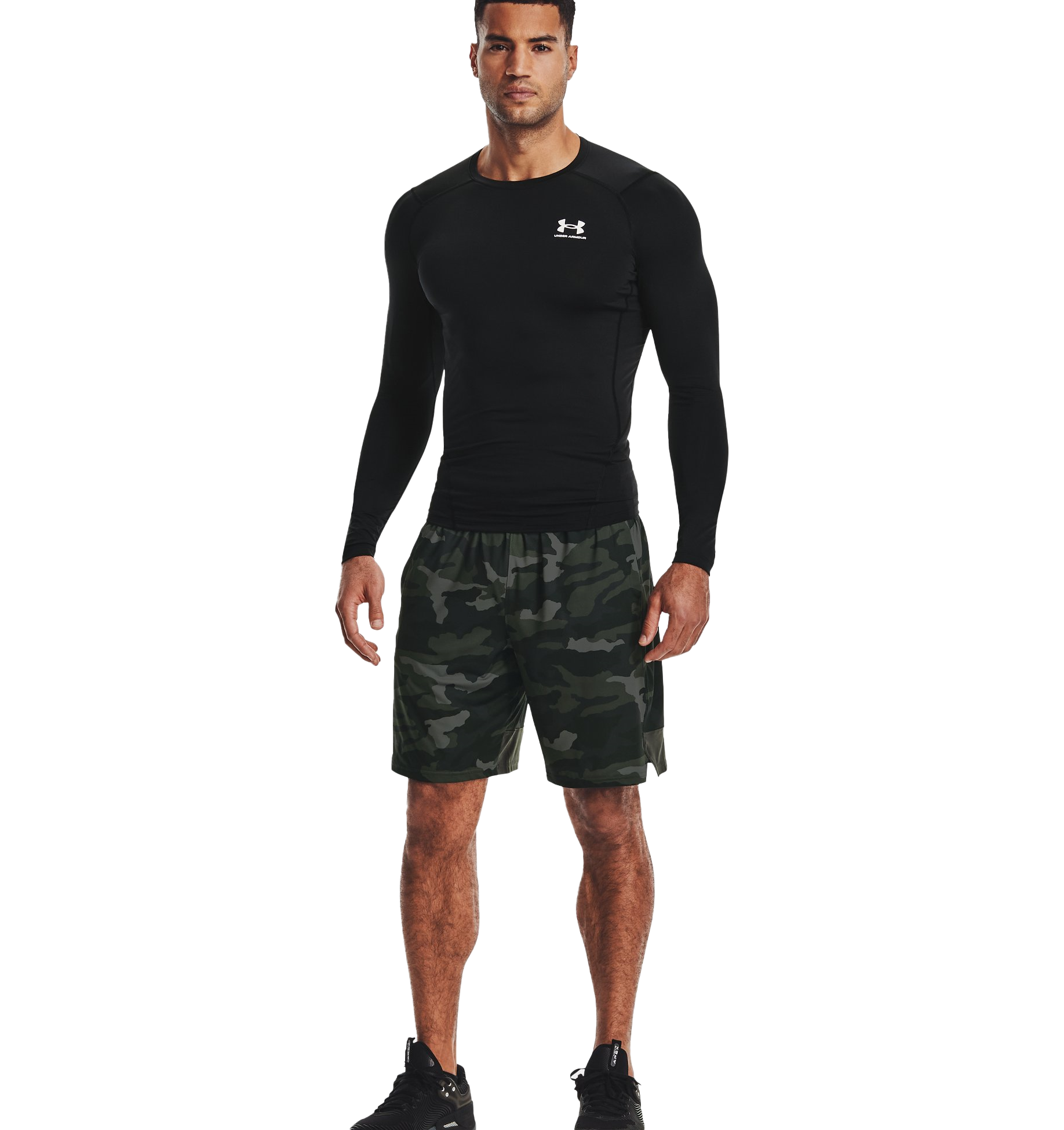 Under Armour Men's "Black" HeatGear Long-Sleeve Compression Shirt - BLACK