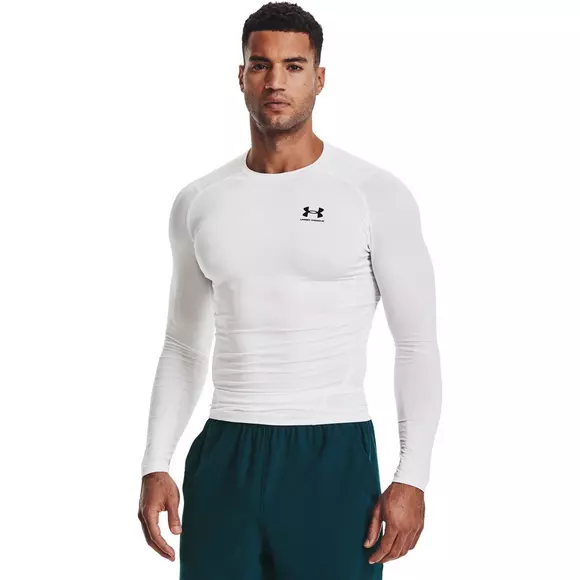 Armour Men's "White" HeatGear Long-Sleeve Compression Shirt