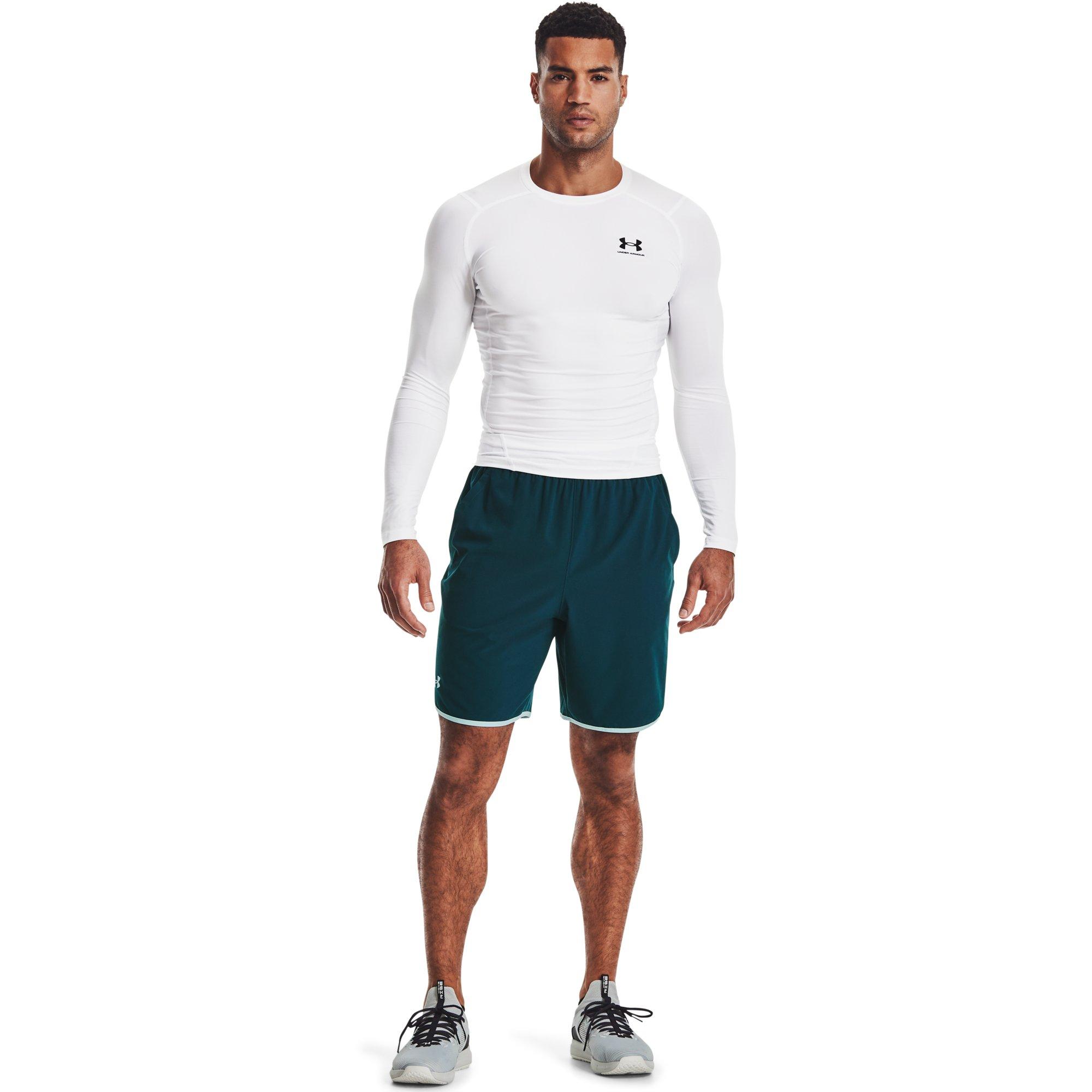 Under Armour Men's "White" HeatGear Long-Sleeve Compression Shirt - WHITE Thumbnail View 4