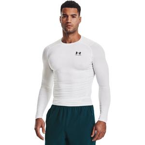 Under Armour Men's "White" HeatGear Long-Sleeve Compression Shirt