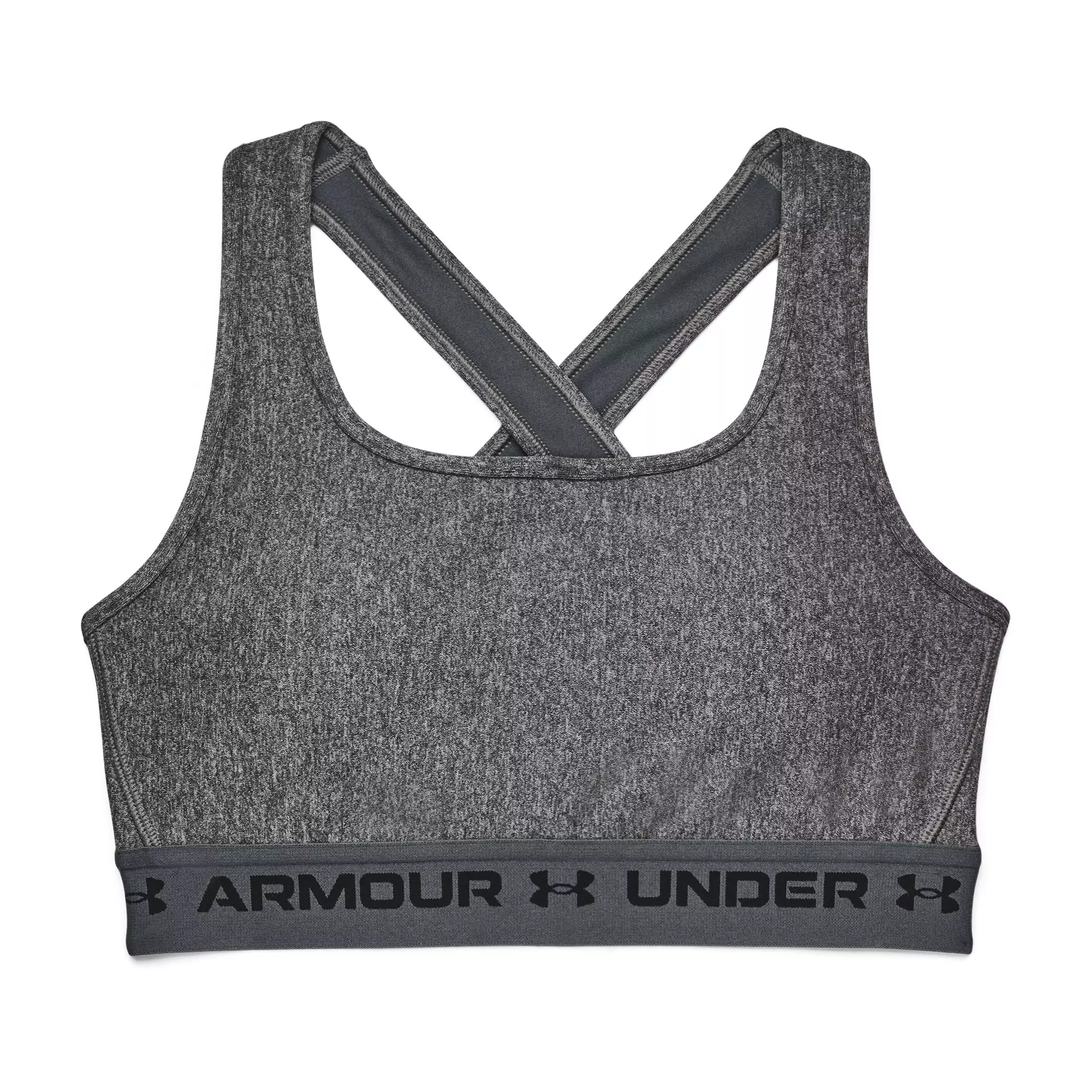 Under Armour Women's Mid Crossback Heather Sports Bra - GREY