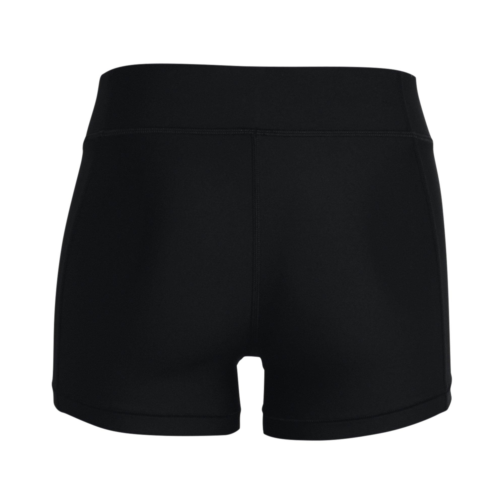 Under Armour Women's HeatGear Mid-Rise Shorts - BLACK Thumbnail View 2