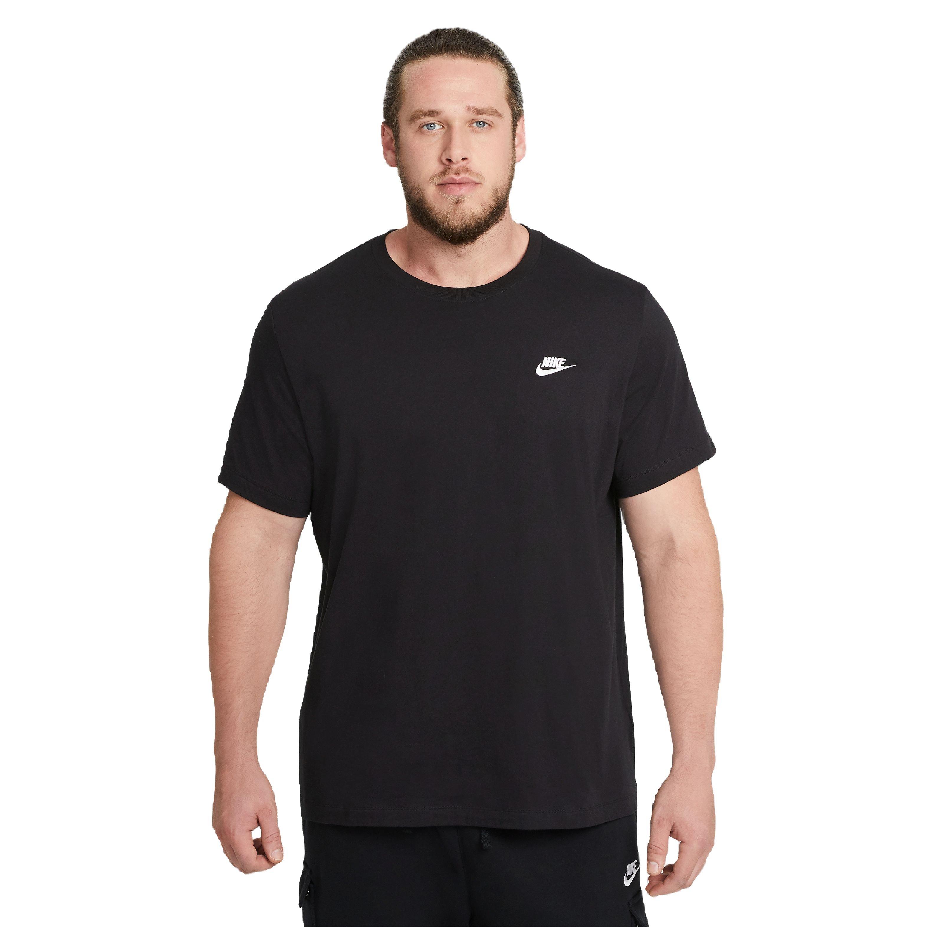 Nike Men's Sportswear Club Tee - Black/White - BLACK Thumbnail View 1