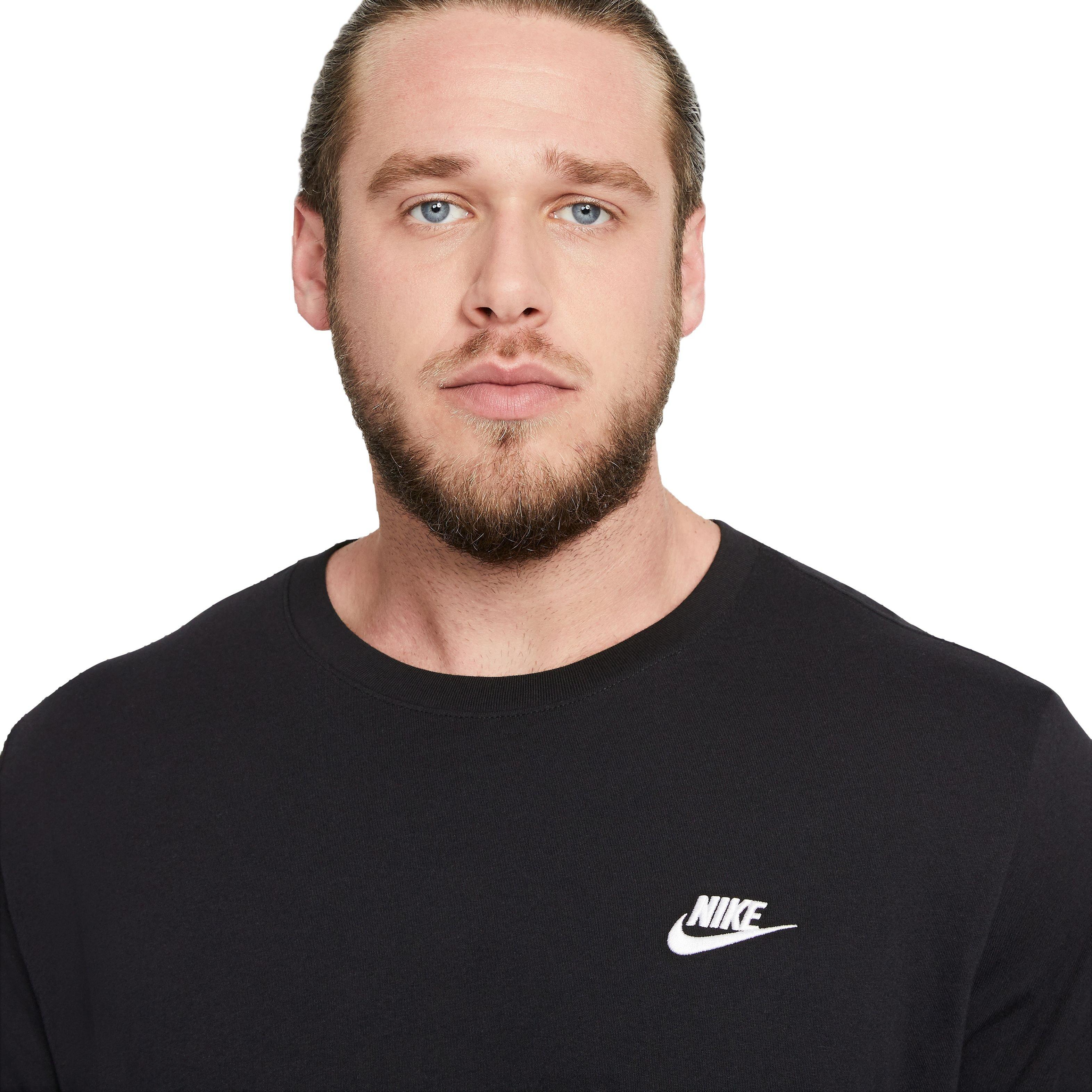 Nike Men's Sportswear Club Tee - Black/White - BLACK Thumbnail View 3