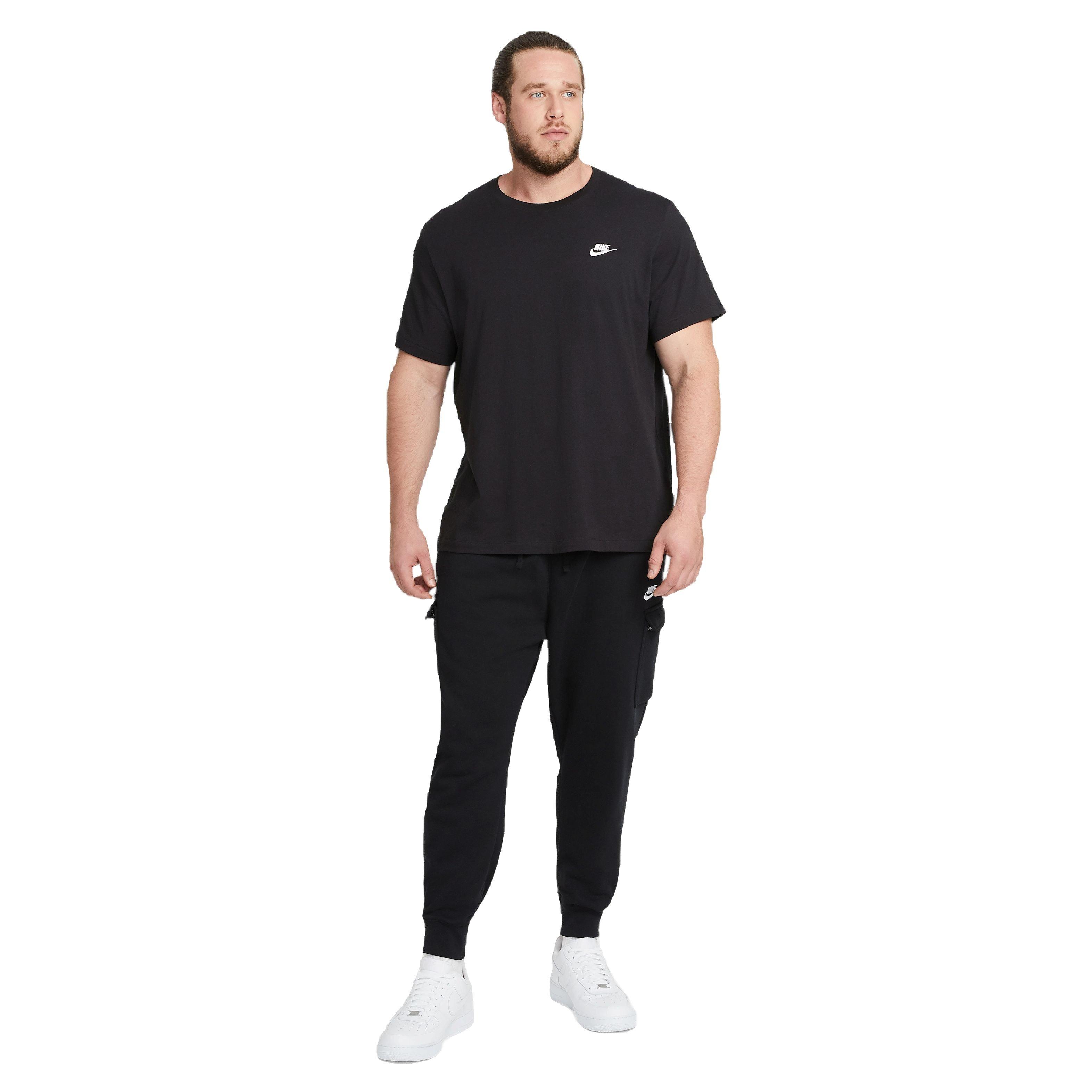 Nike Men's Sportswear Club Tee - Black/White - BLACK Thumbnail View 4