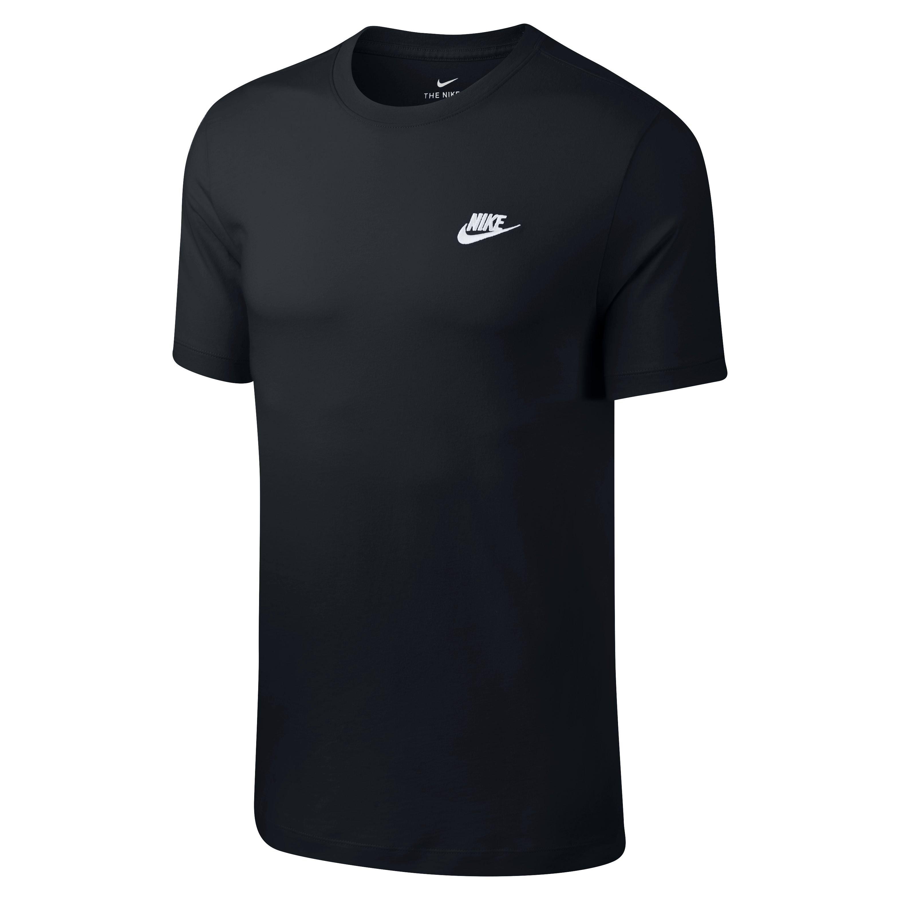 Nike Men's Sportswear Club Tee - Black/White - BLACK Thumbnail View 5