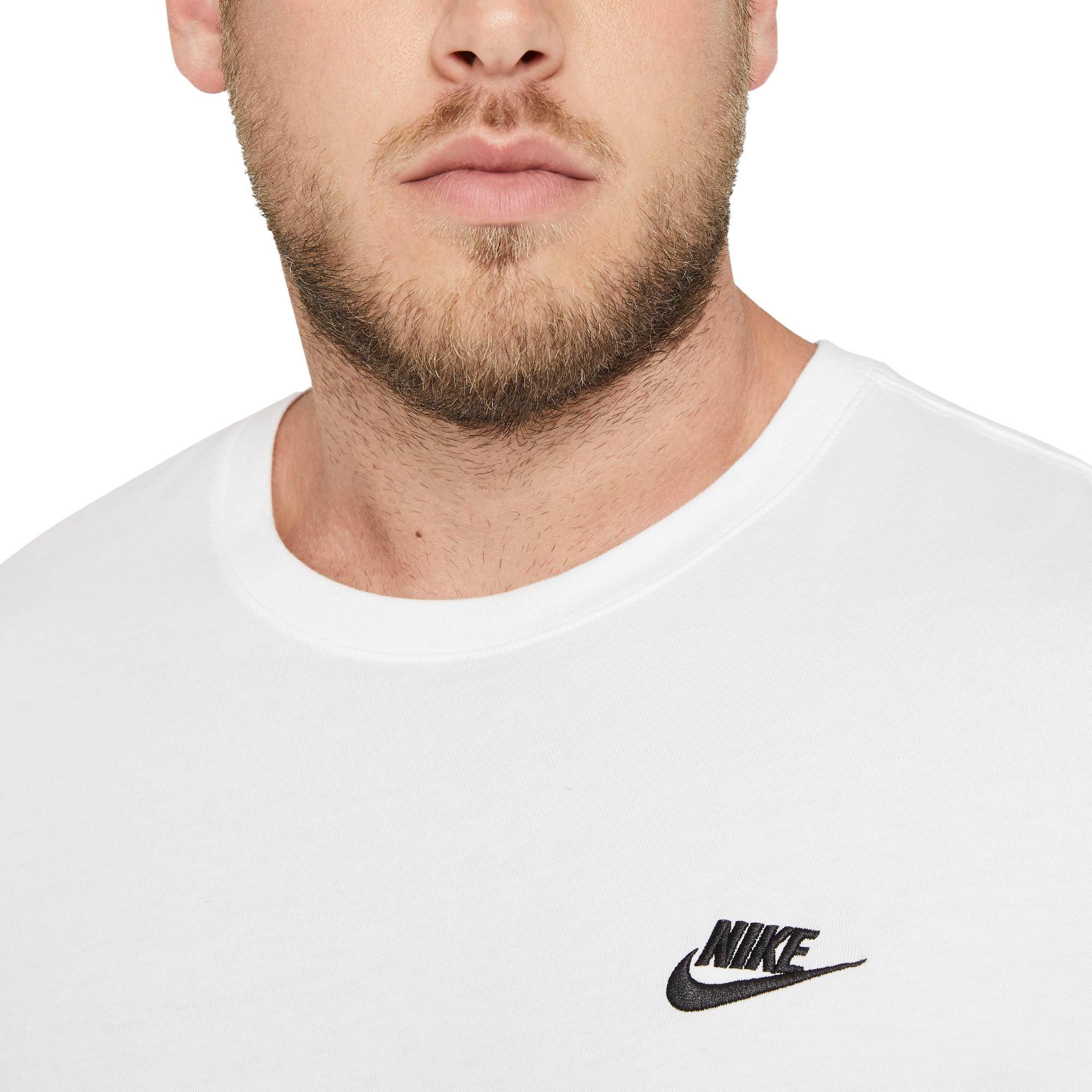 Nike Men's Sportswear Club Men's "White" T-Shirt - WHITE Thumbnail View 7