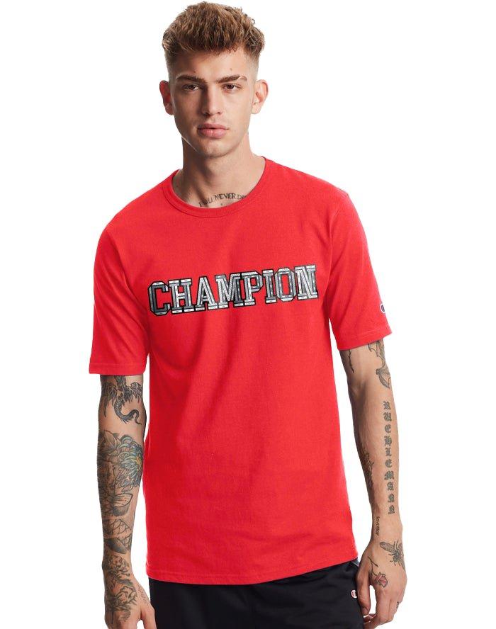 Champion Men s Geo Pattern Red Tee