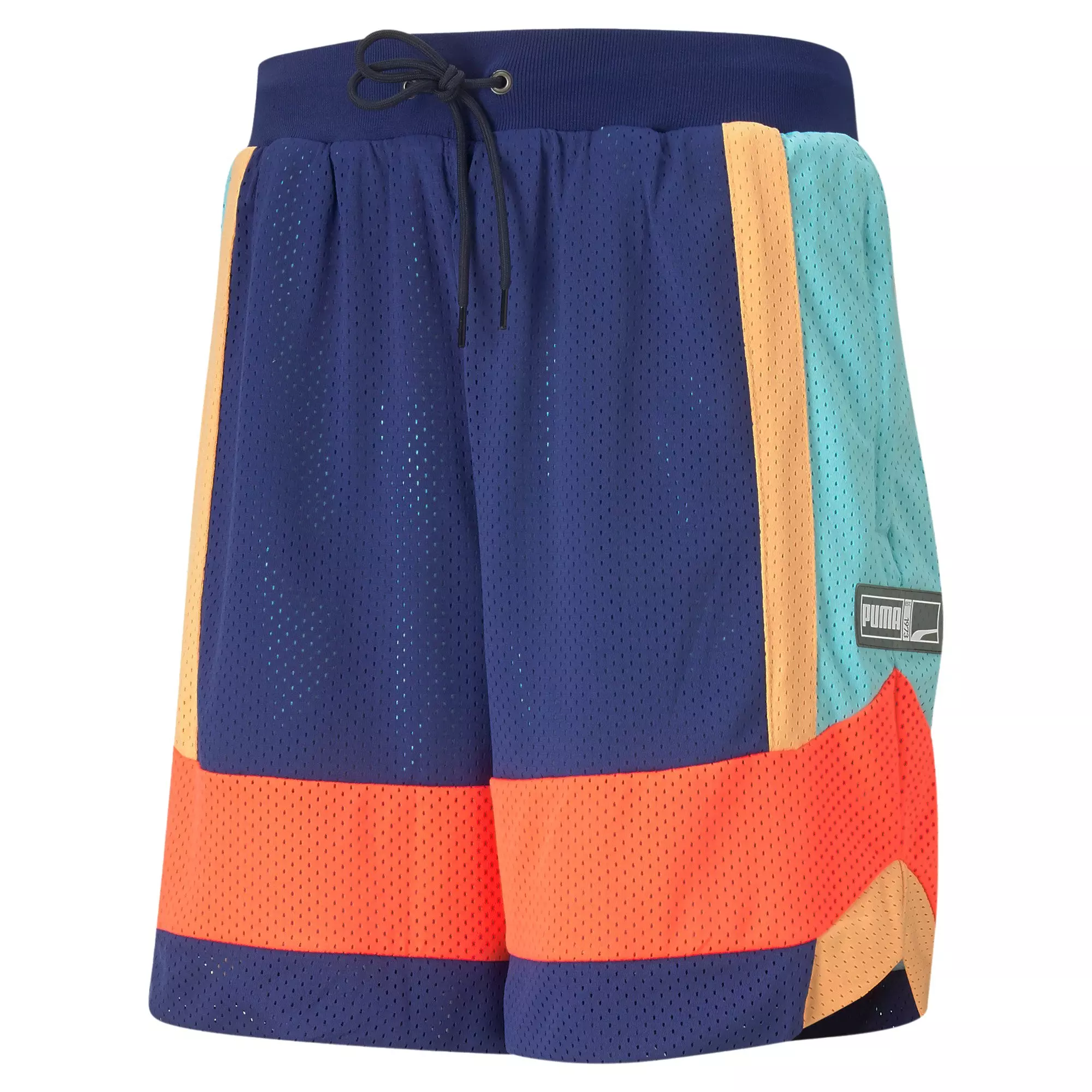 PUMA Men's Court Mesh "Navy/Coral" Shorts - NAVY