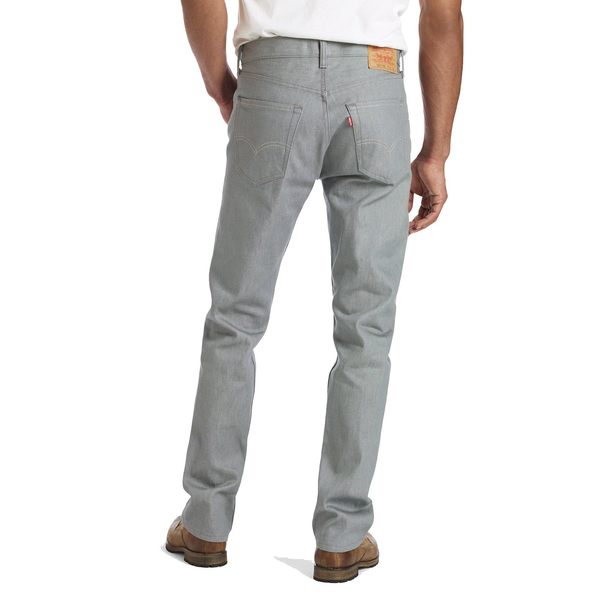 Levi's Men's 501 Original Straight Fit Jeans - Grey - GREY Thumbnail View 2