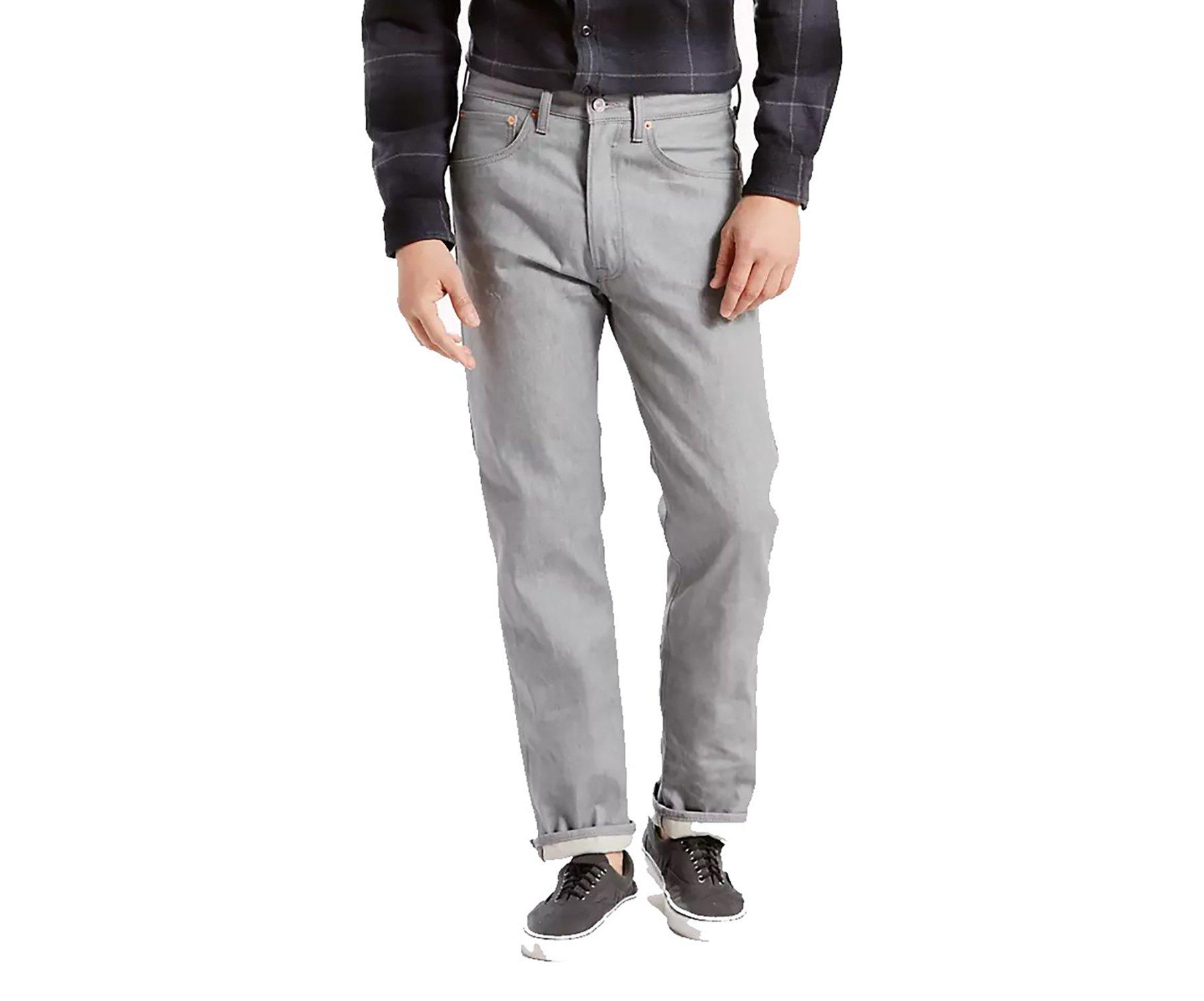 Levi's Men's 501 Original Straight Fit Jeans - Grey - GREY Thumbnail View 3