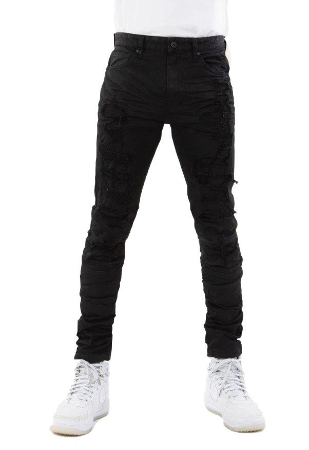 Smoke Rise Slim Fit R&R Jeans - Jet Black - BLACK Thumbnail View 1