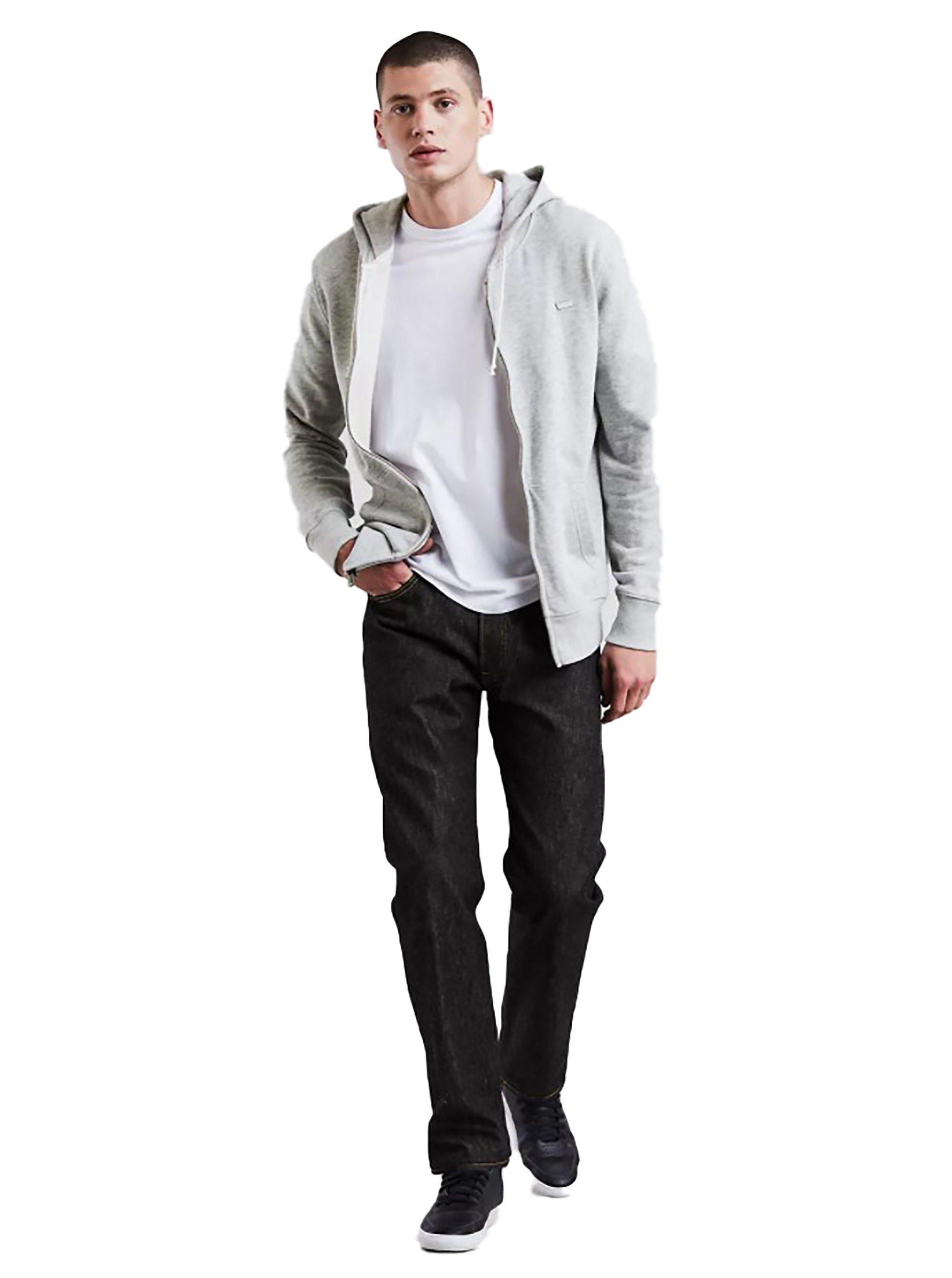 Levi's Men's 501 Original Straight Fit "Raw Black" Jeans - BLACK Thumbnail View 4