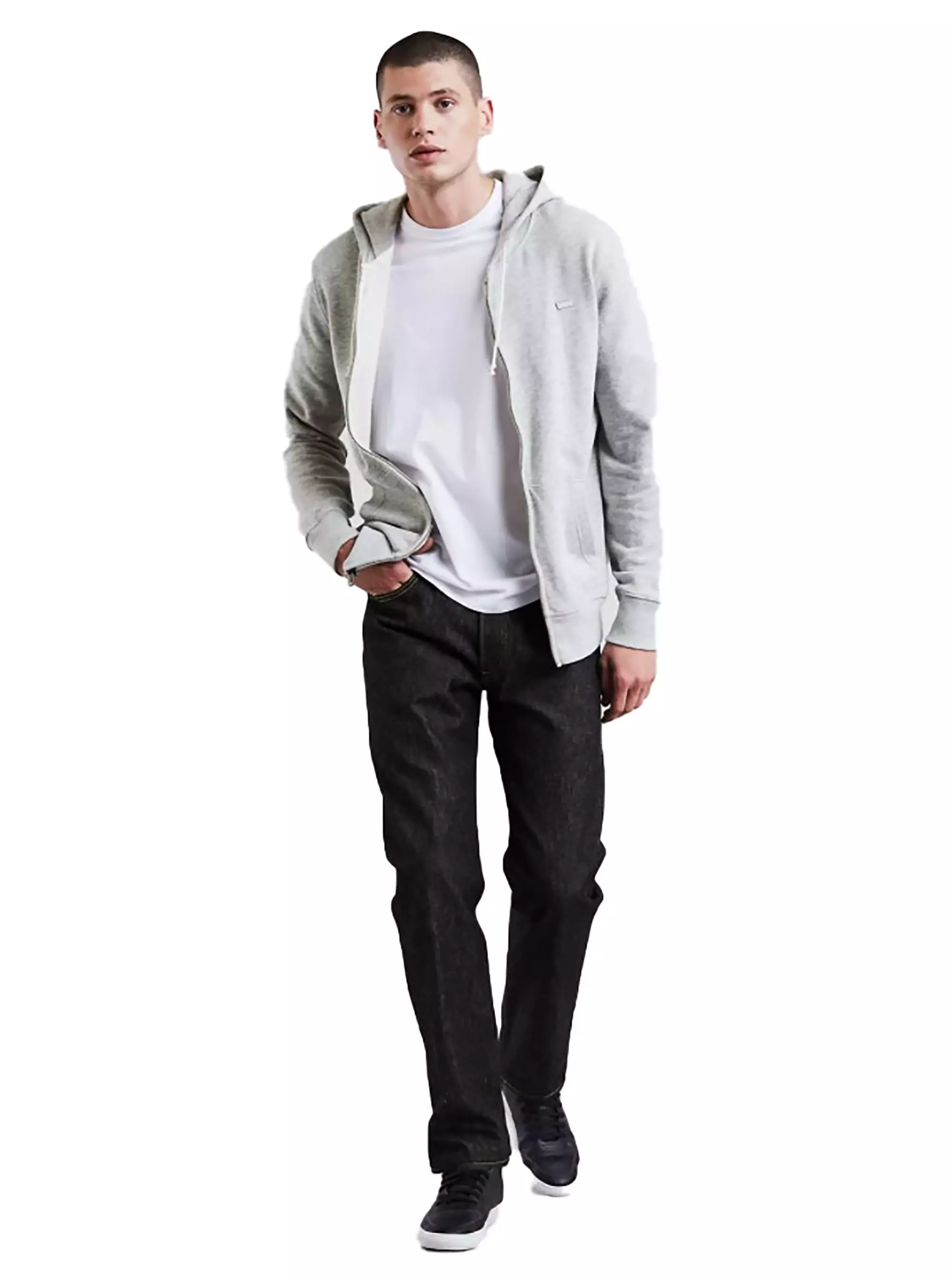 Levi's Men's 501 Original Straight Fit "Raw Black" Jeans - BLACK